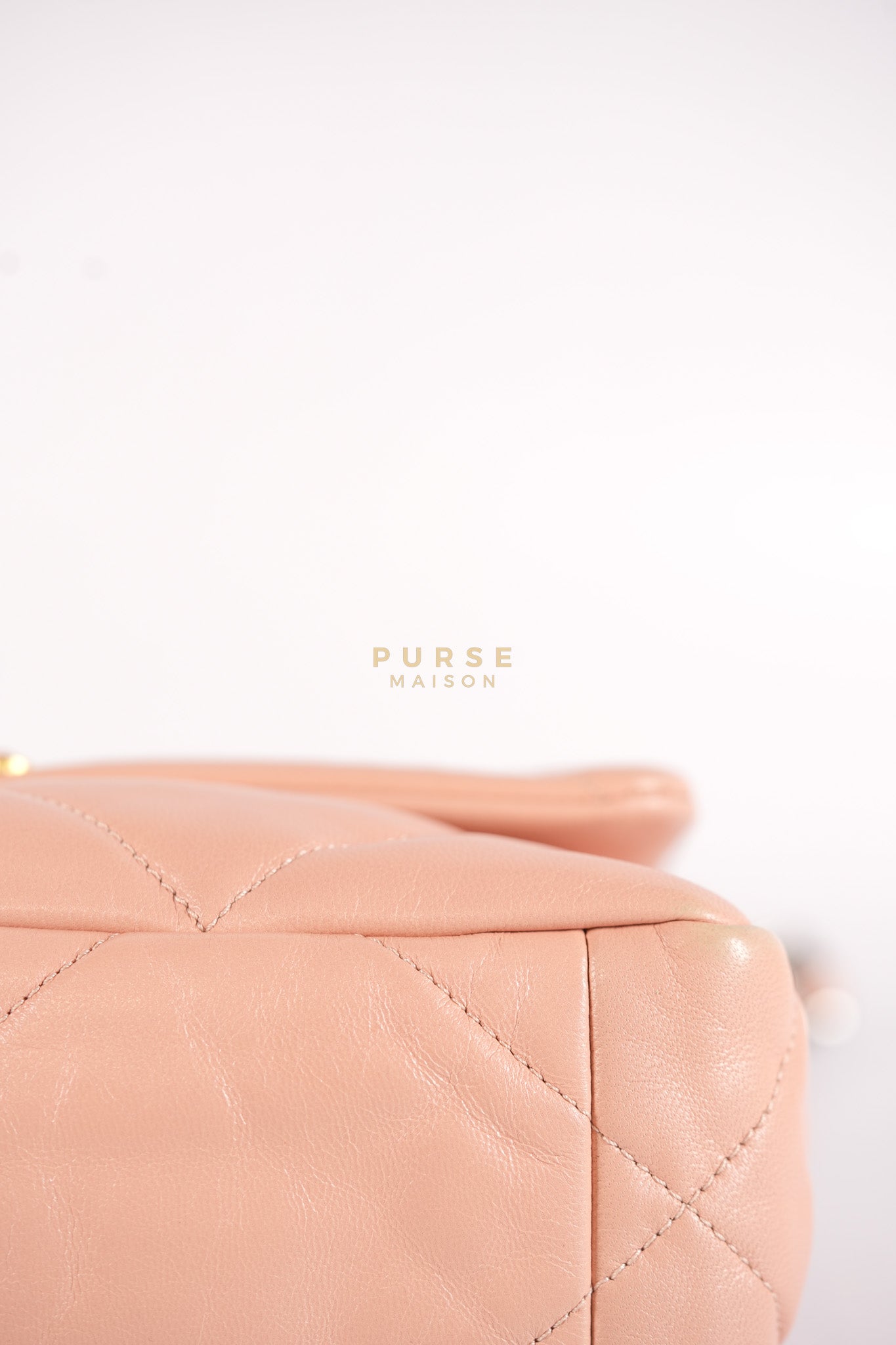 19 Small in Pink Quilted Lambskin Leather and Mixed Hardware Series 29 | Purse Maison Luxury Bags Shop