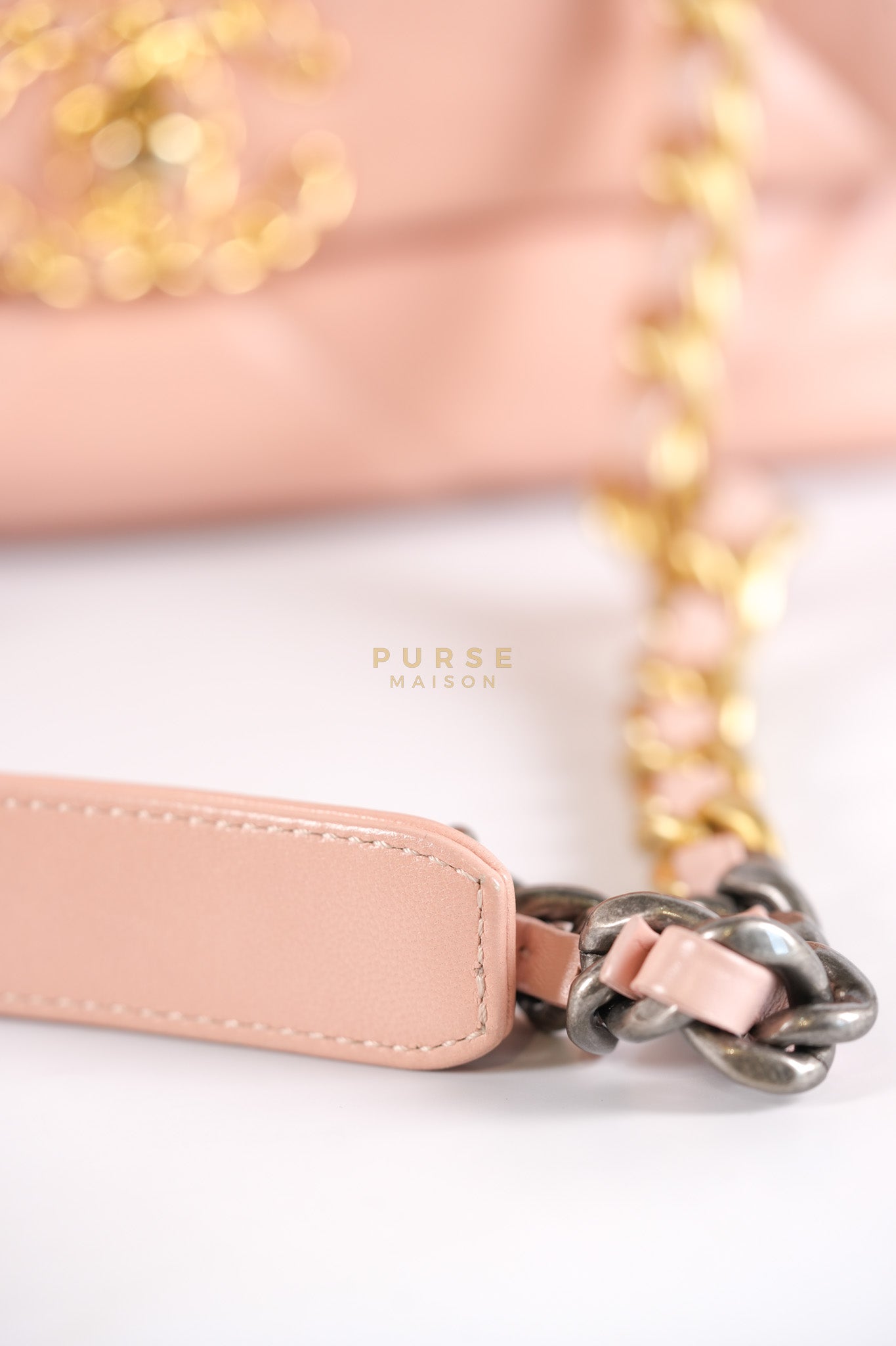 19 Small in Pink Quilted Lambskin Leather and Mixed Hardware Series 29 | Purse Maison Luxury Bags Shop