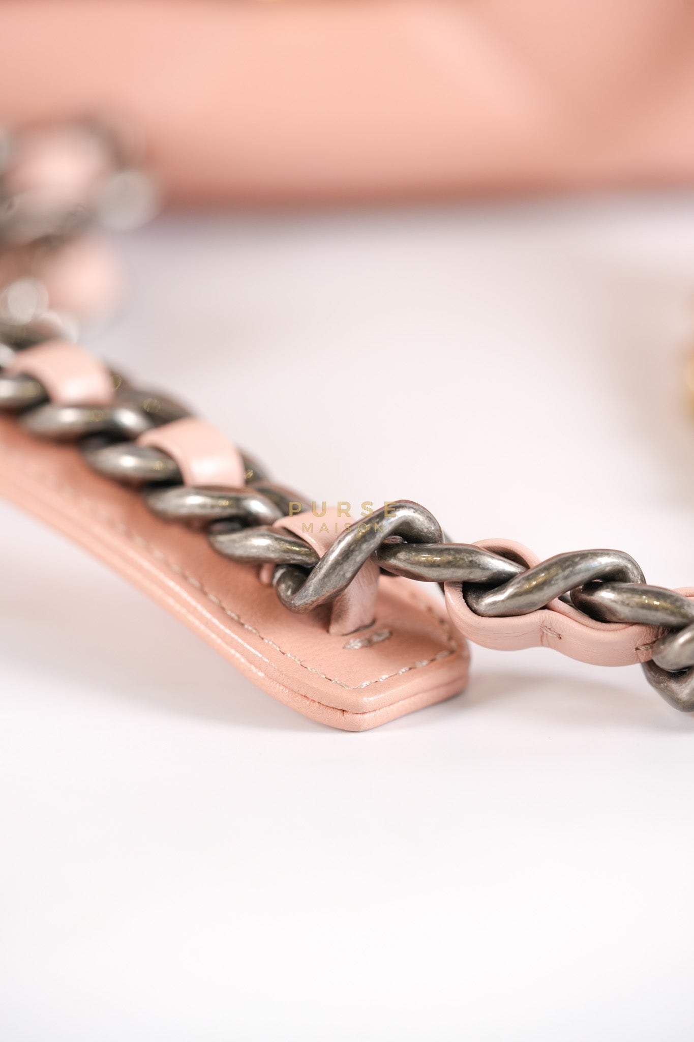 19 Small in Pink Quilted Lambskin Leather and Mixed Hardware Series 29 | Purse Maison Luxury Bags Shop