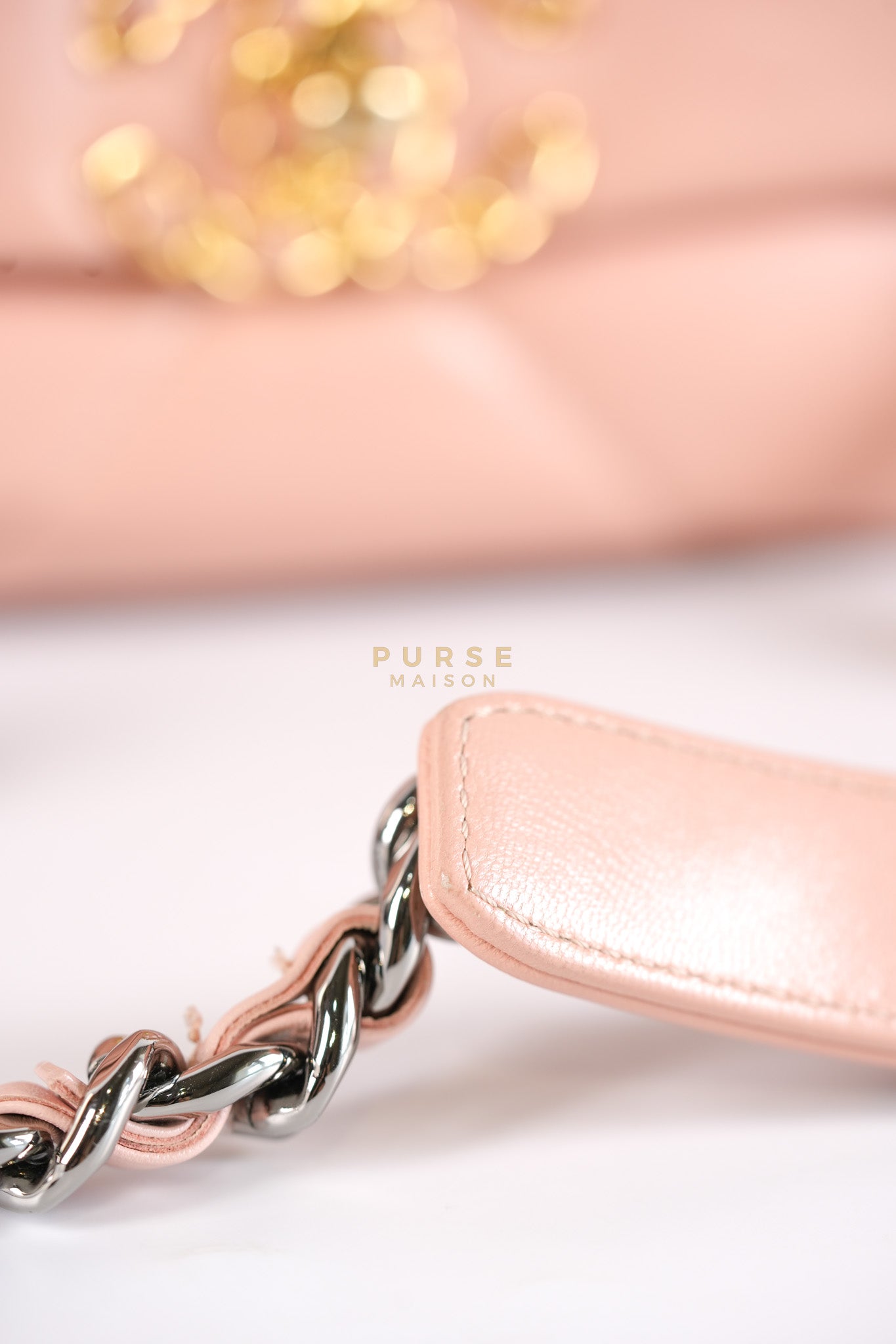 19 Small in Pink Quilted Lambskin Leather and Mixed Hardware Series 29 | Purse Maison Luxury Bags Shop