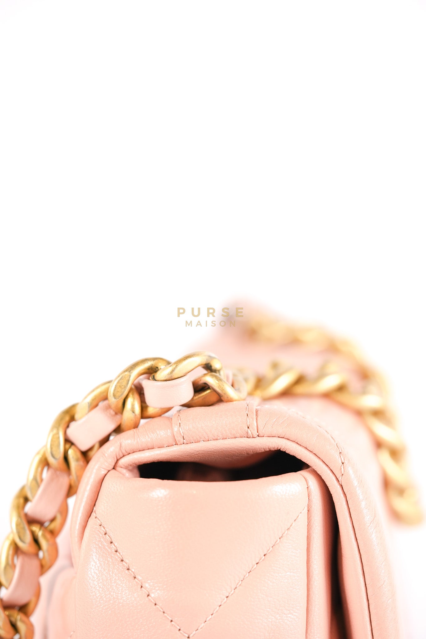 19 Small in Pink Quilted Lambskin Leather and Mixed Hardware Series 29 | Purse Maison Luxury Bags Shop