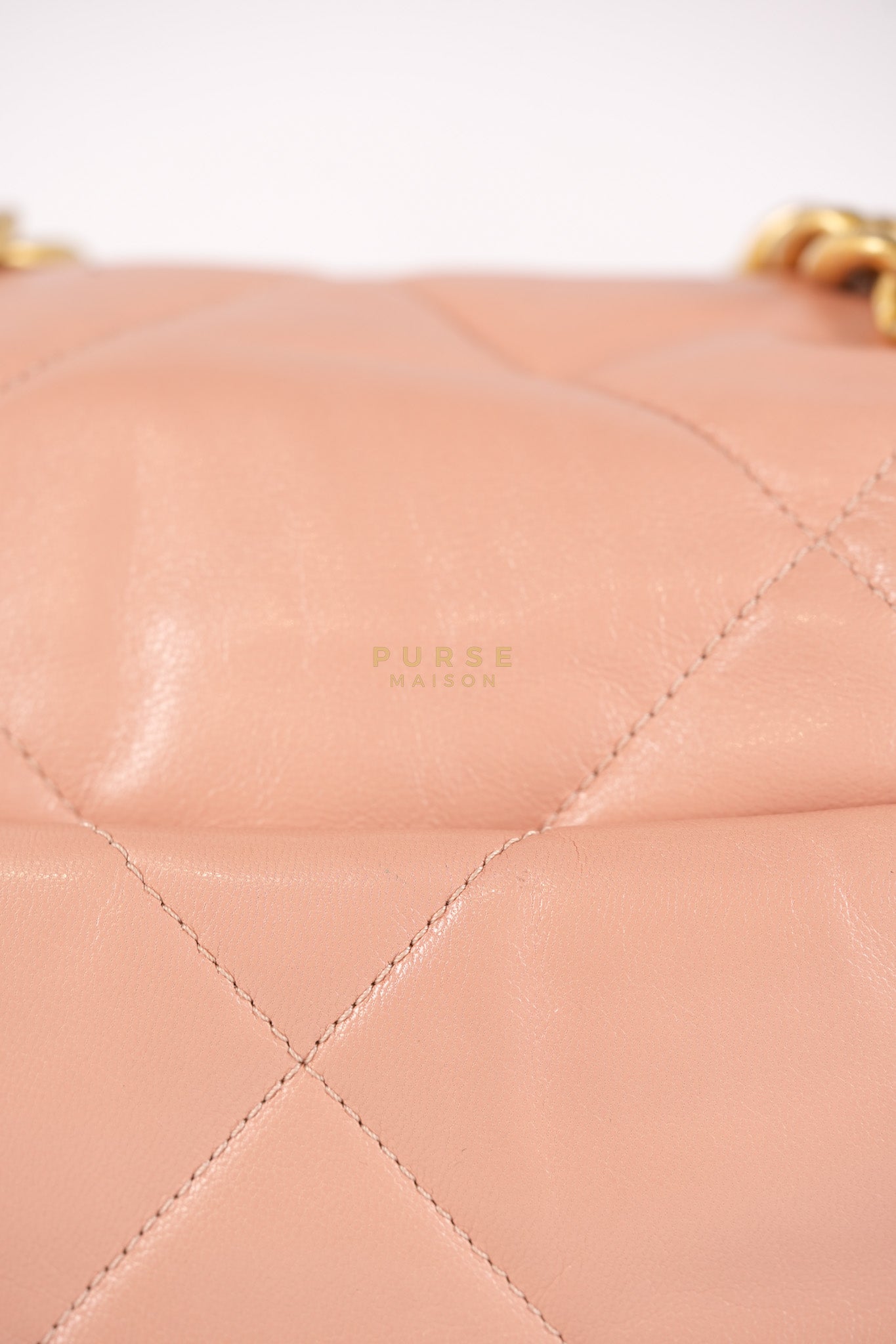 19 Small in Pink Quilted Lambskin Leather and Mixed Hardware Series 29 | Purse Maison Luxury Bags Shop