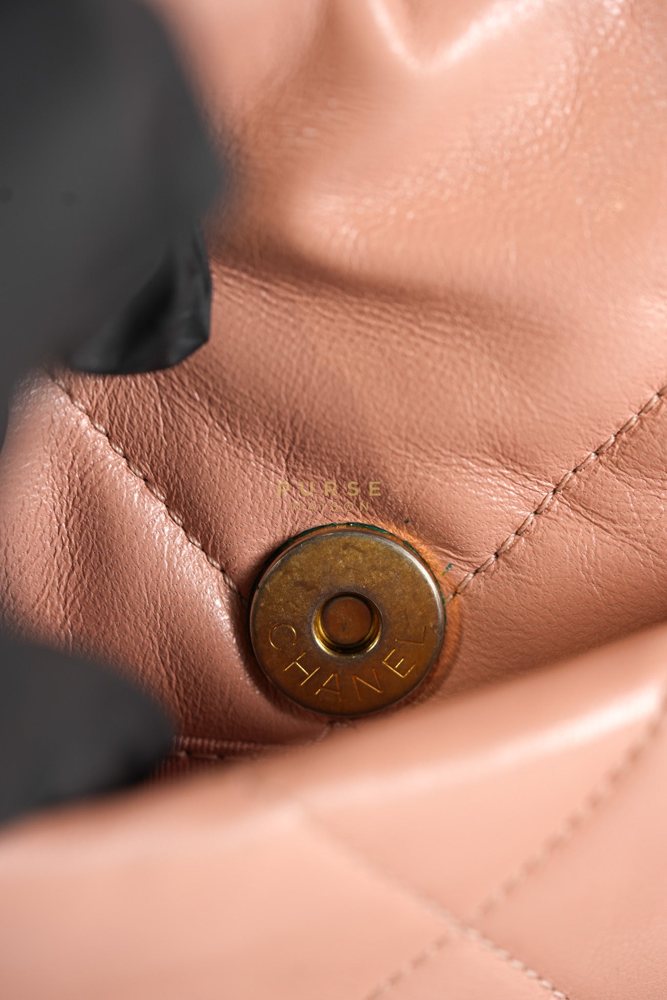 19 Small in Pink Quilted Lambskin Leather and Mixed Hardware Series 29 | Purse Maison Luxury Bags Shop