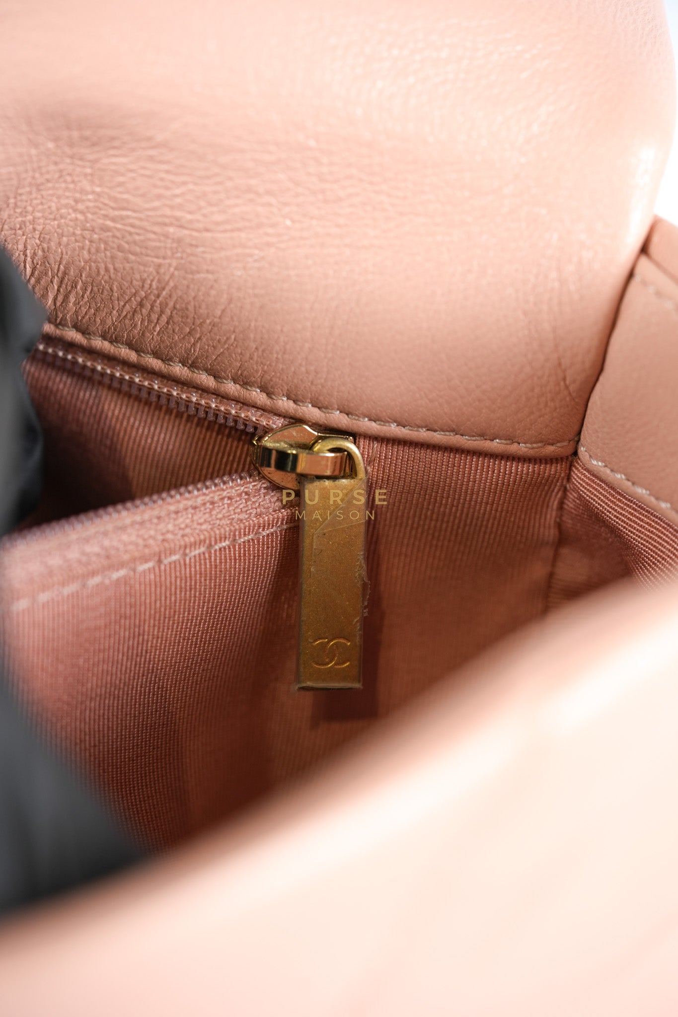 19 Small in Pink Quilted Lambskin Leather and Mixed Hardware Series 29 | Purse Maison Luxury Bags Shop