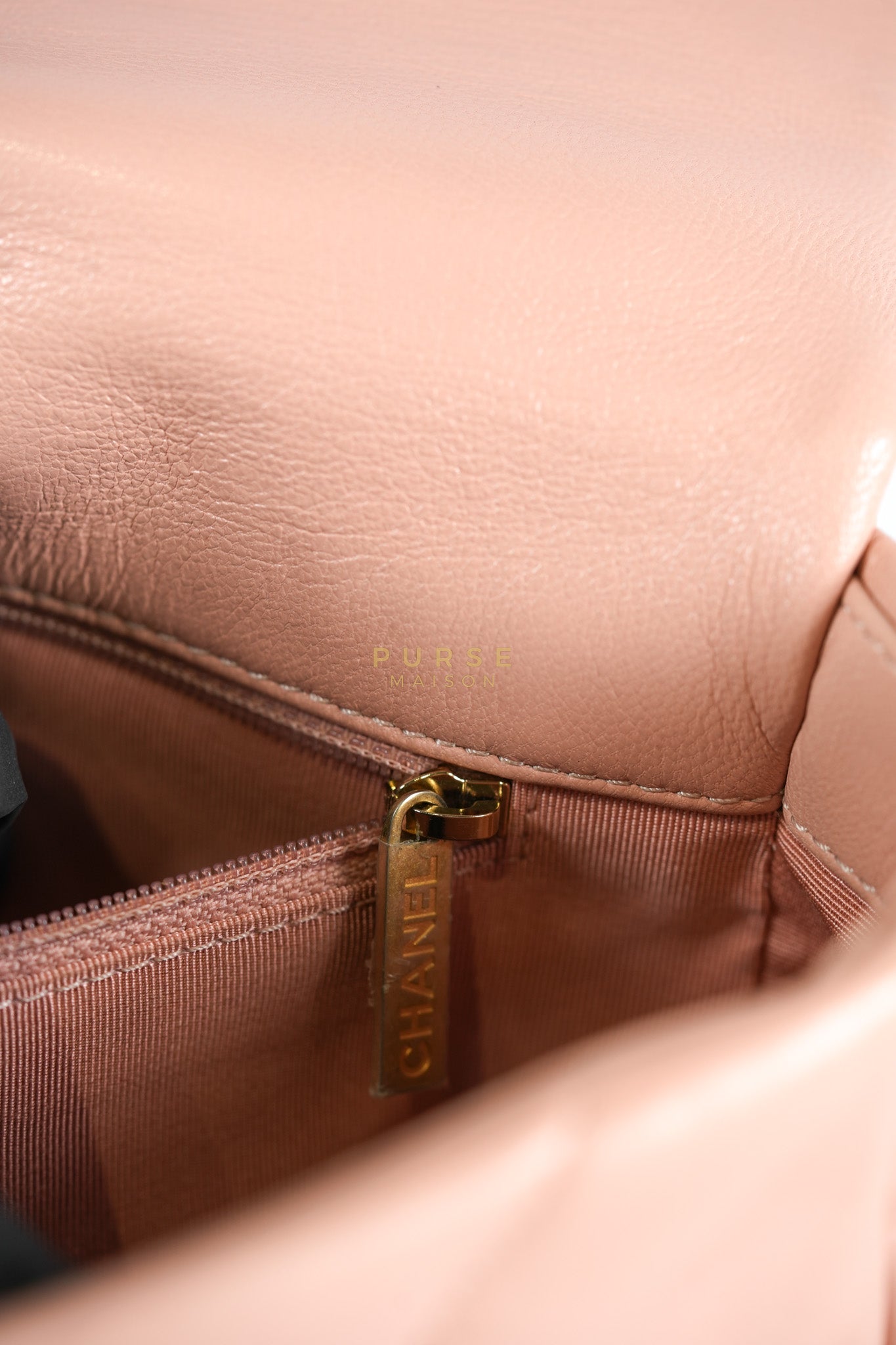 19 Small in Pink Quilted Lambskin Leather and Mixed Hardware Series 29 | Purse Maison Luxury Bags Shop
