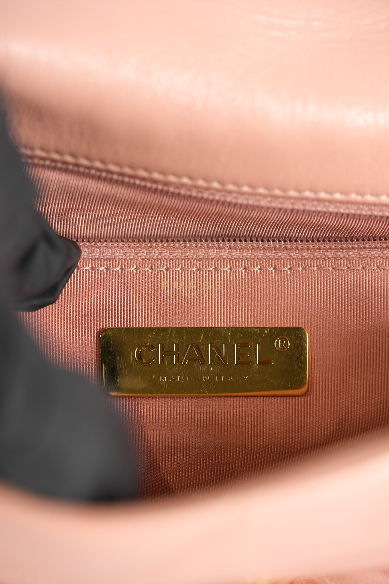 19 Small in Pink Quilted Lambskin Leather and Mixed Hardware Series 29 | Purse Maison Luxury Bags Shop