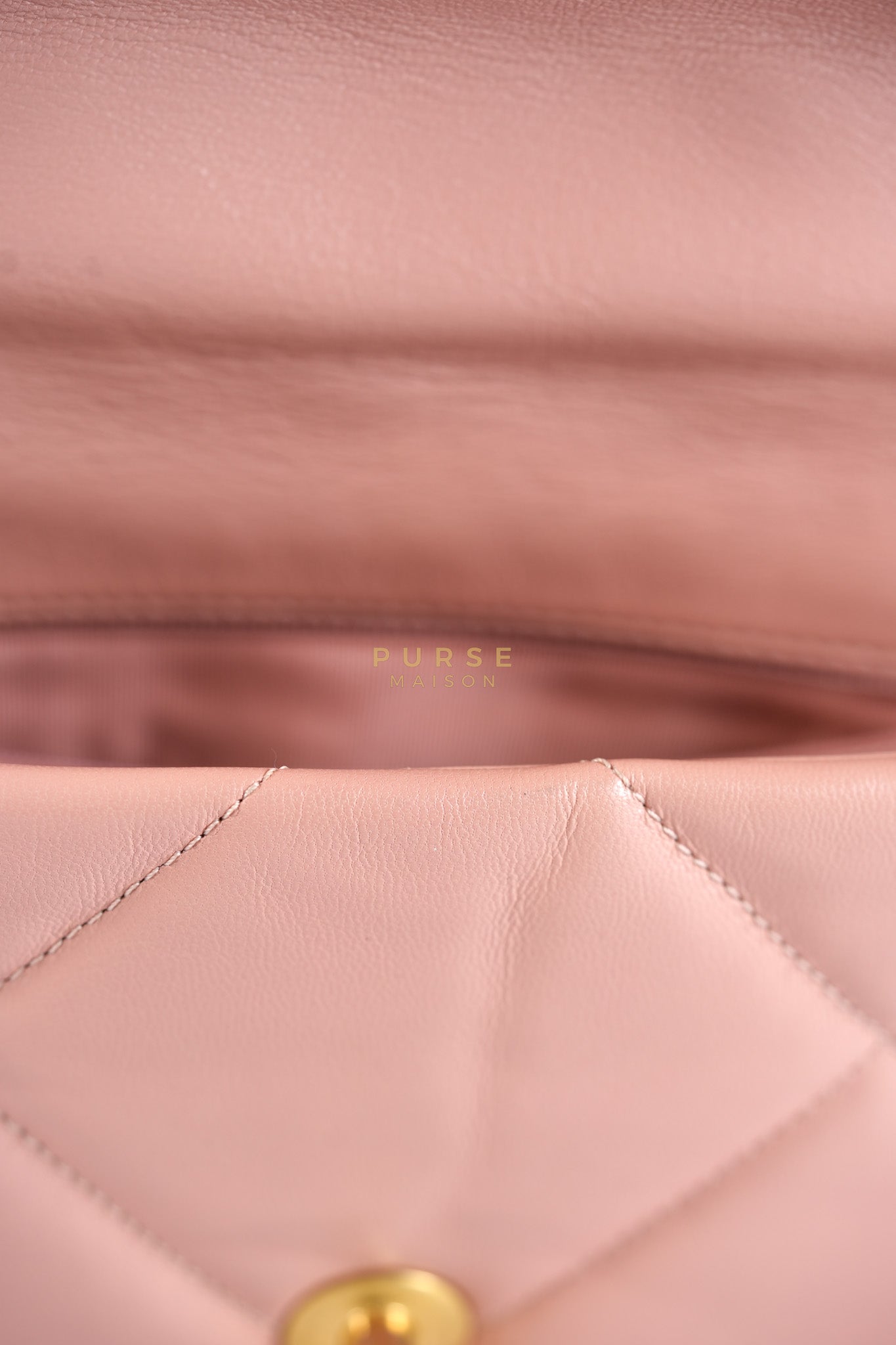 19 Small in Pink Quilted Lambskin Leather and Mixed Hardware Series 29 | Purse Maison Luxury Bags Shop