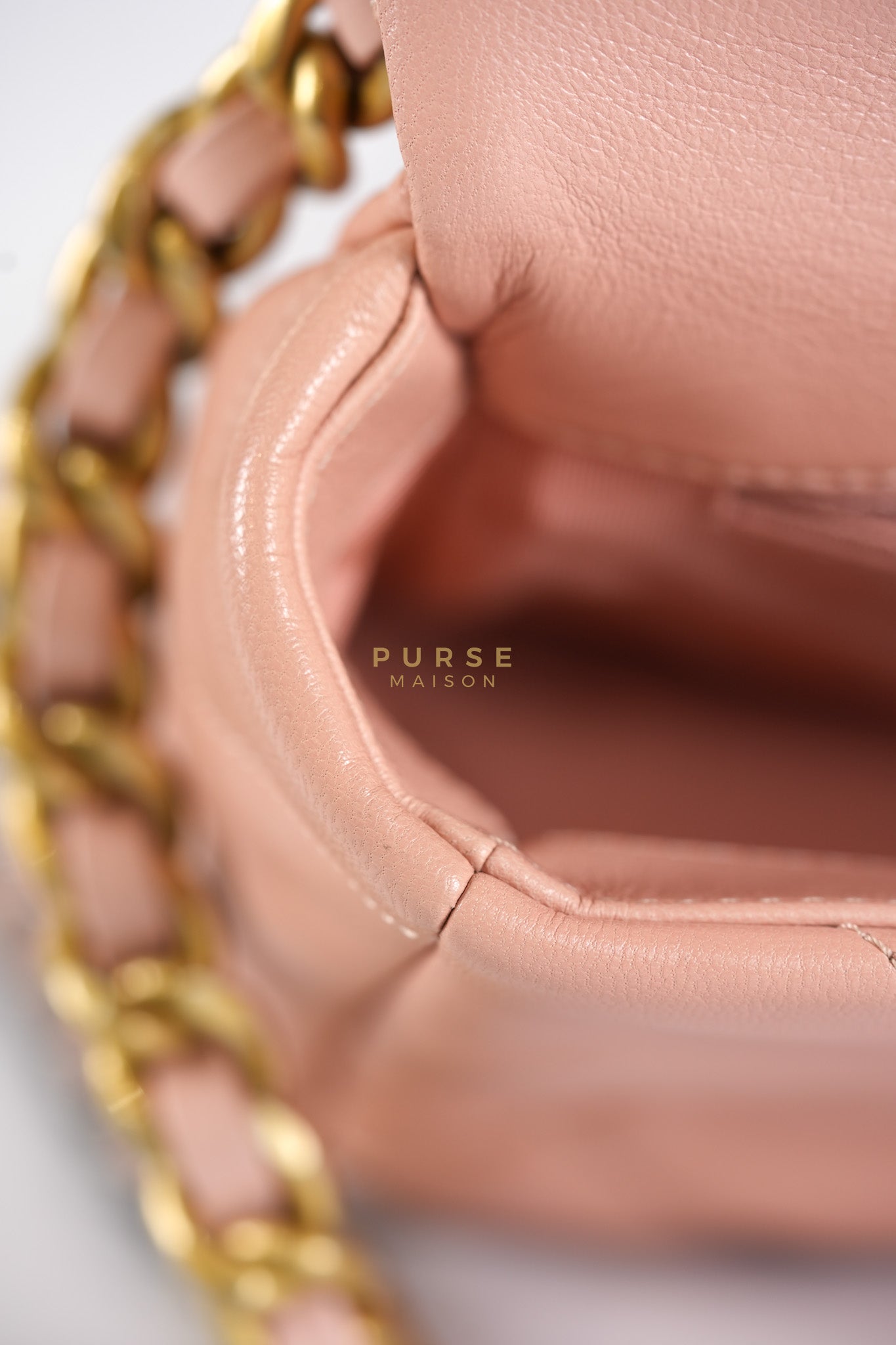 19 Small in Pink Quilted Lambskin Leather and Mixed Hardware Series 29 | Purse Maison Luxury Bags Shop