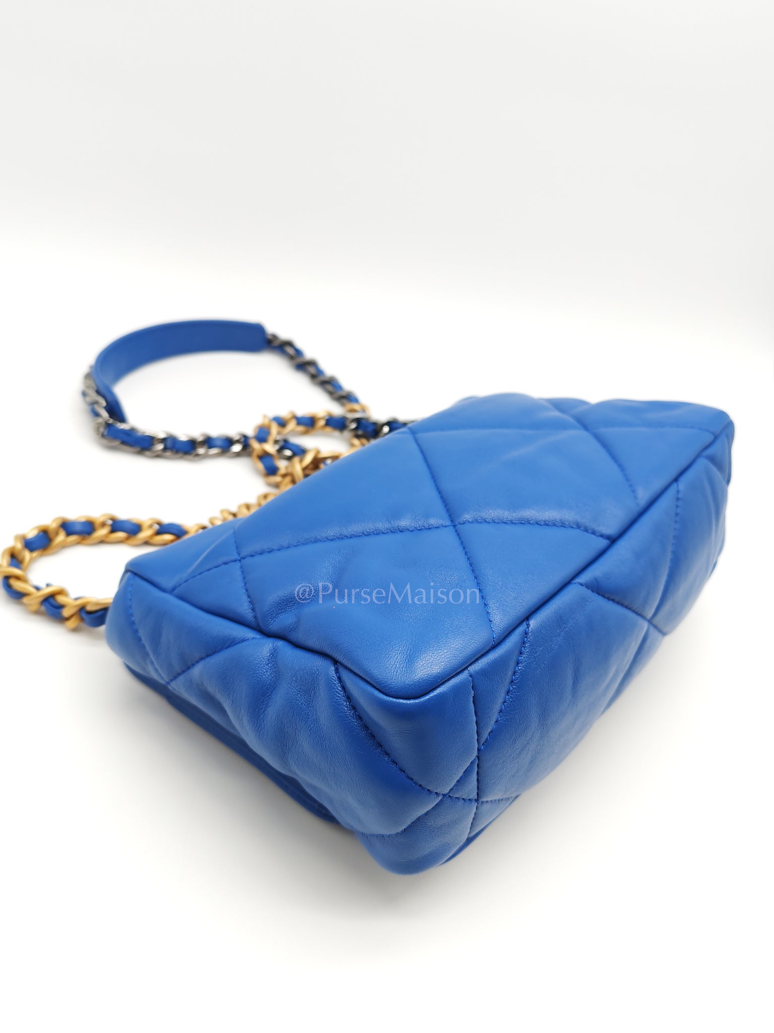 19 Small in Royal Blue Quilted Lambskin Leather and Mixed Hardware (Microchip) | Purse Maison Luxury Bags Shop