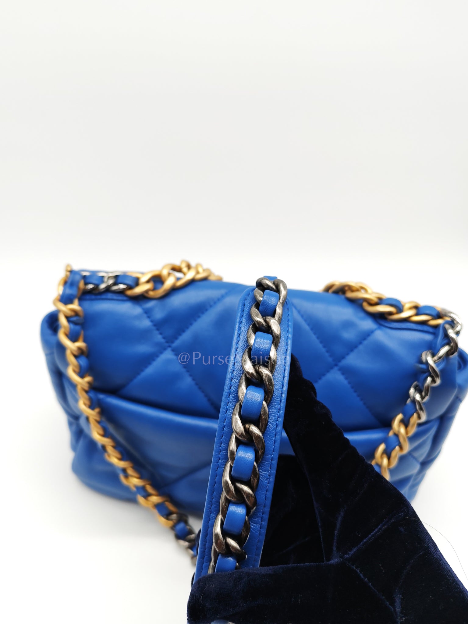 19 Small in Royal Blue Quilted Lambskin Leather and Mixed Hardware (Microchip) | Purse Maison Luxury Bags Shop