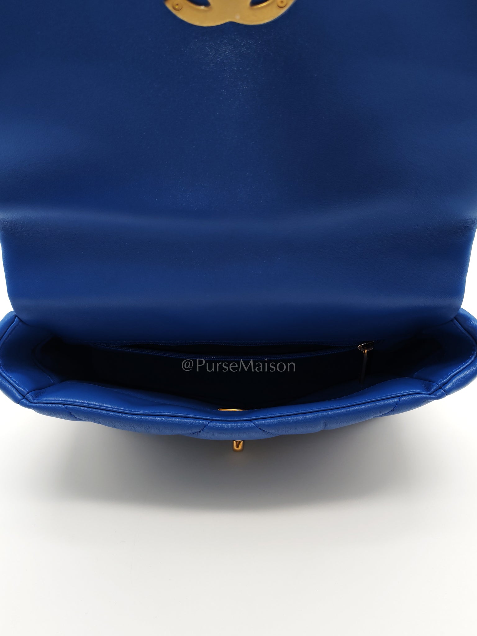 19 Small in Royal Blue Quilted Lambskin Leather and Mixed Hardware (Microchip) | Purse Maison Luxury Bags Shop