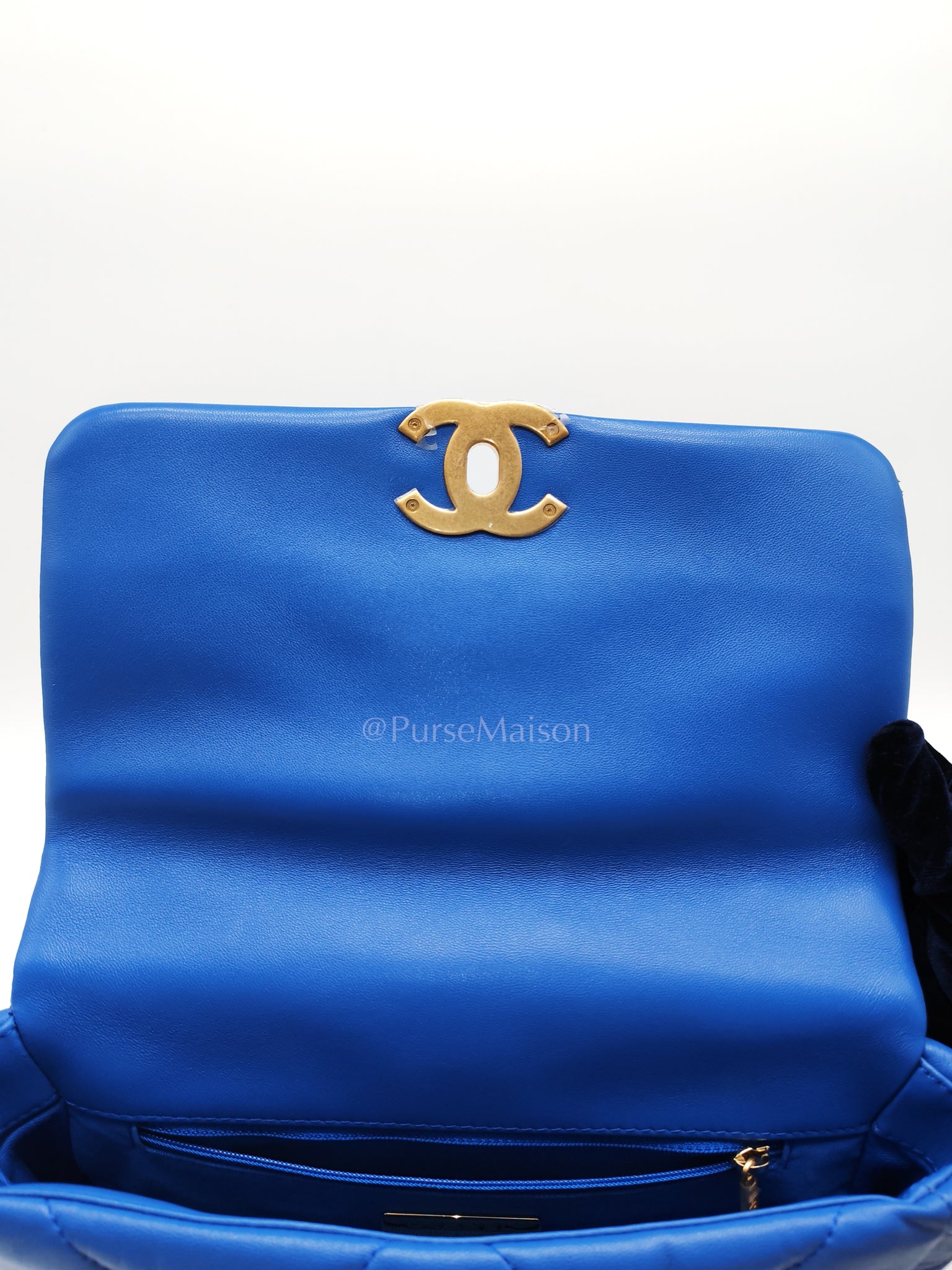 19 Small in Royal Blue Quilted Lambskin Leather and Mixed Hardware (Microchip) | Purse Maison Luxury Bags Shop