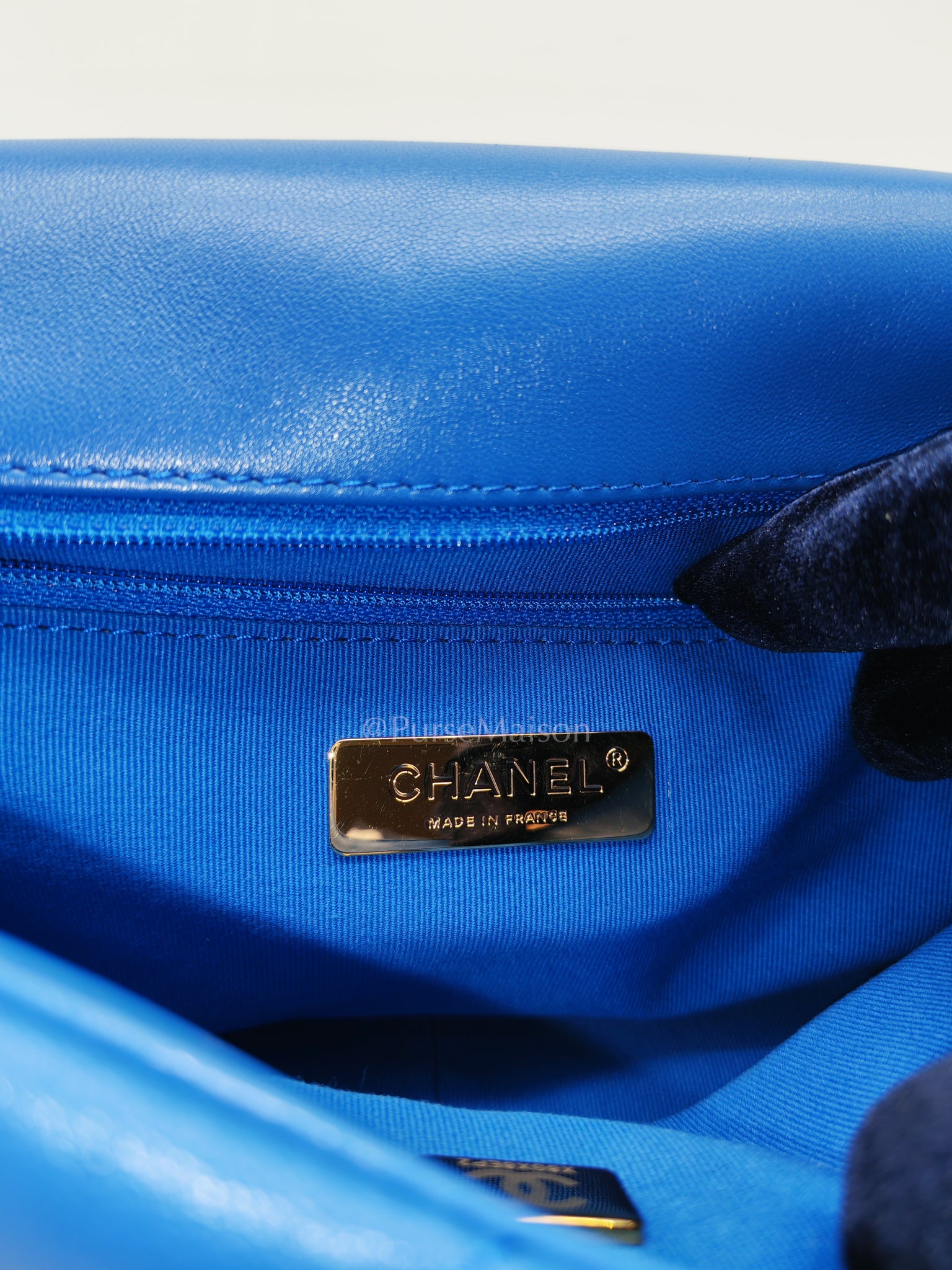19 Small in Royal Blue Quilted Lambskin Leather and Mixed Hardware (Microchip) | Purse Maison Luxury Bags Shop