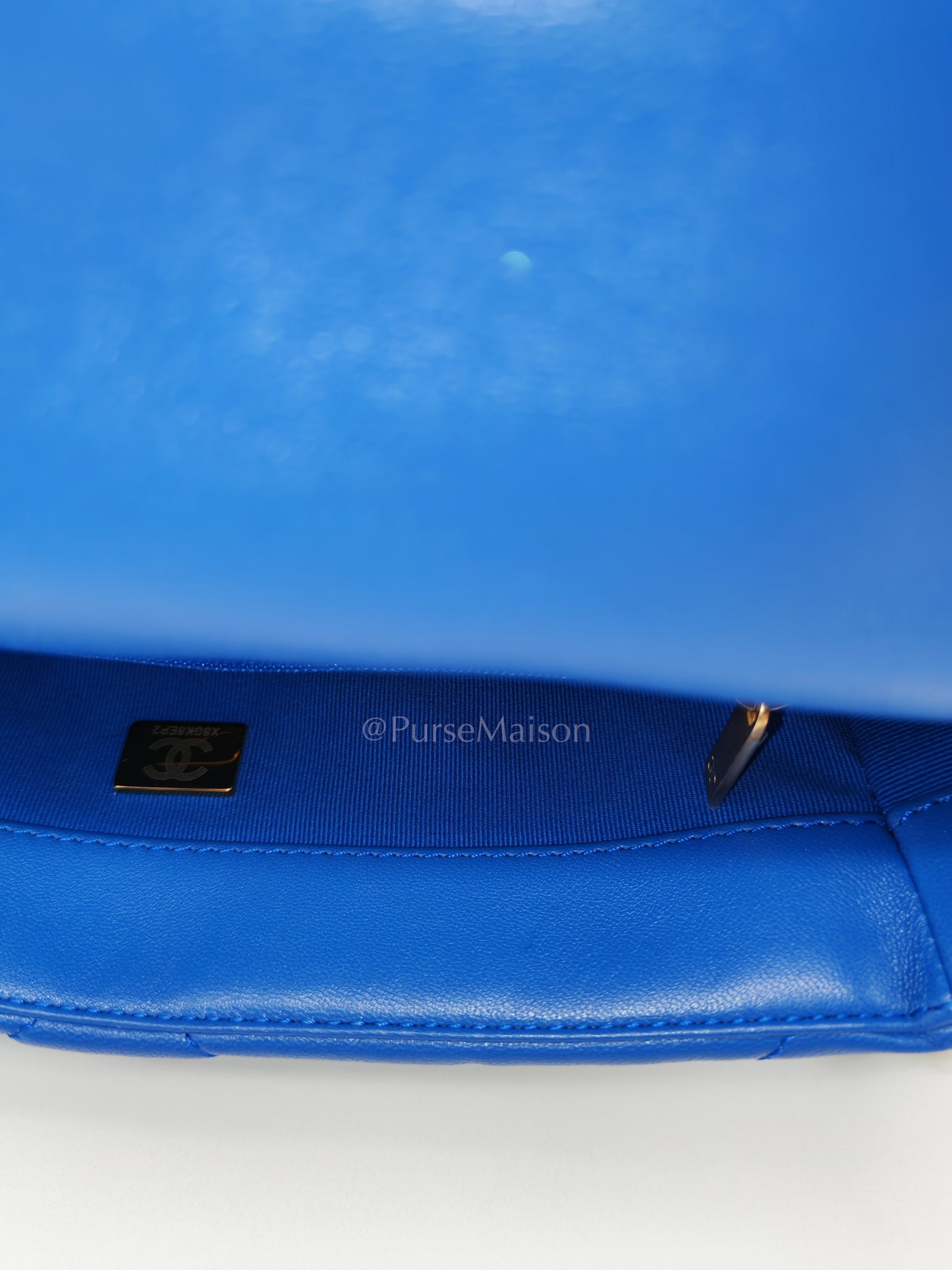 19 Small in Royal Blue Quilted Lambskin Leather and Mixed Hardware (Microchip) | Purse Maison Luxury Bags Shop