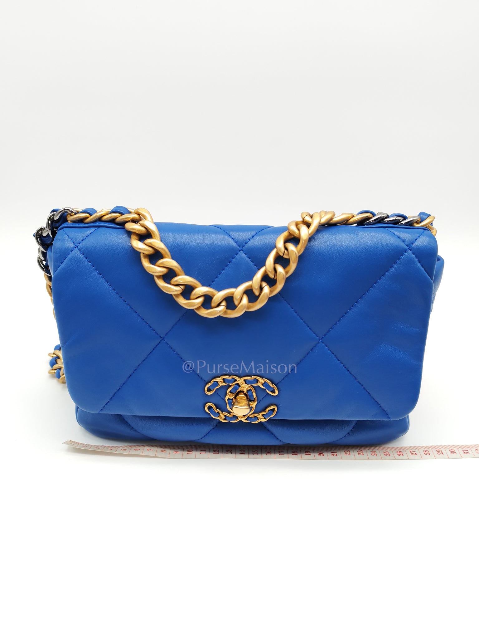 19 Small in Royal Blue Quilted Lambskin Leather and Mixed Hardware (Microchip) | Purse Maison Luxury Bags Shop