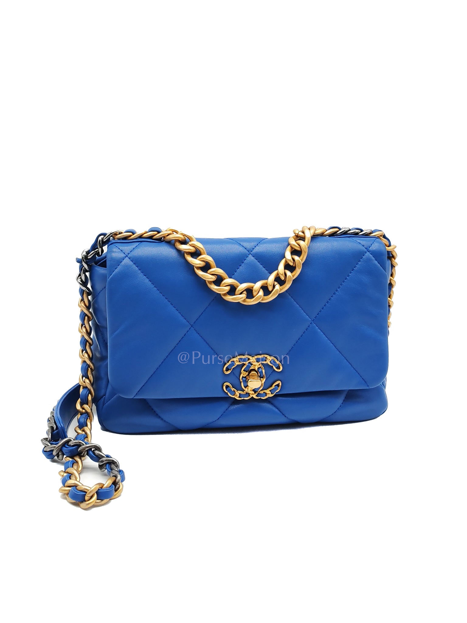 19 Small in Royal Blue Quilted Lambskin Leather and Mixed Hardware (Microchip) | Purse Maison Luxury Bags Shop