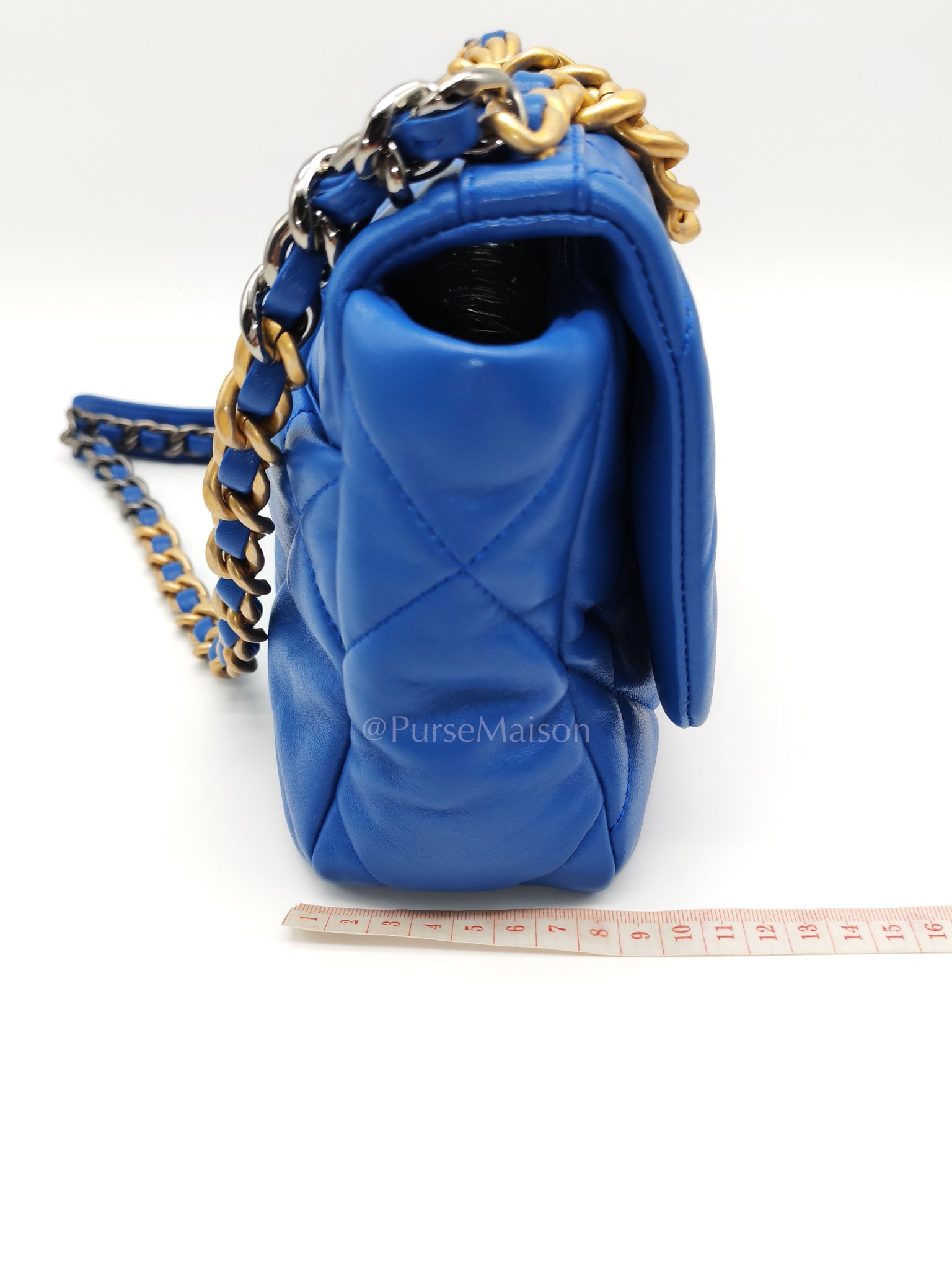 19 Small in Royal Blue Quilted Lambskin Leather and Mixed Hardware (Microchip) | Purse Maison Luxury Bags Shop