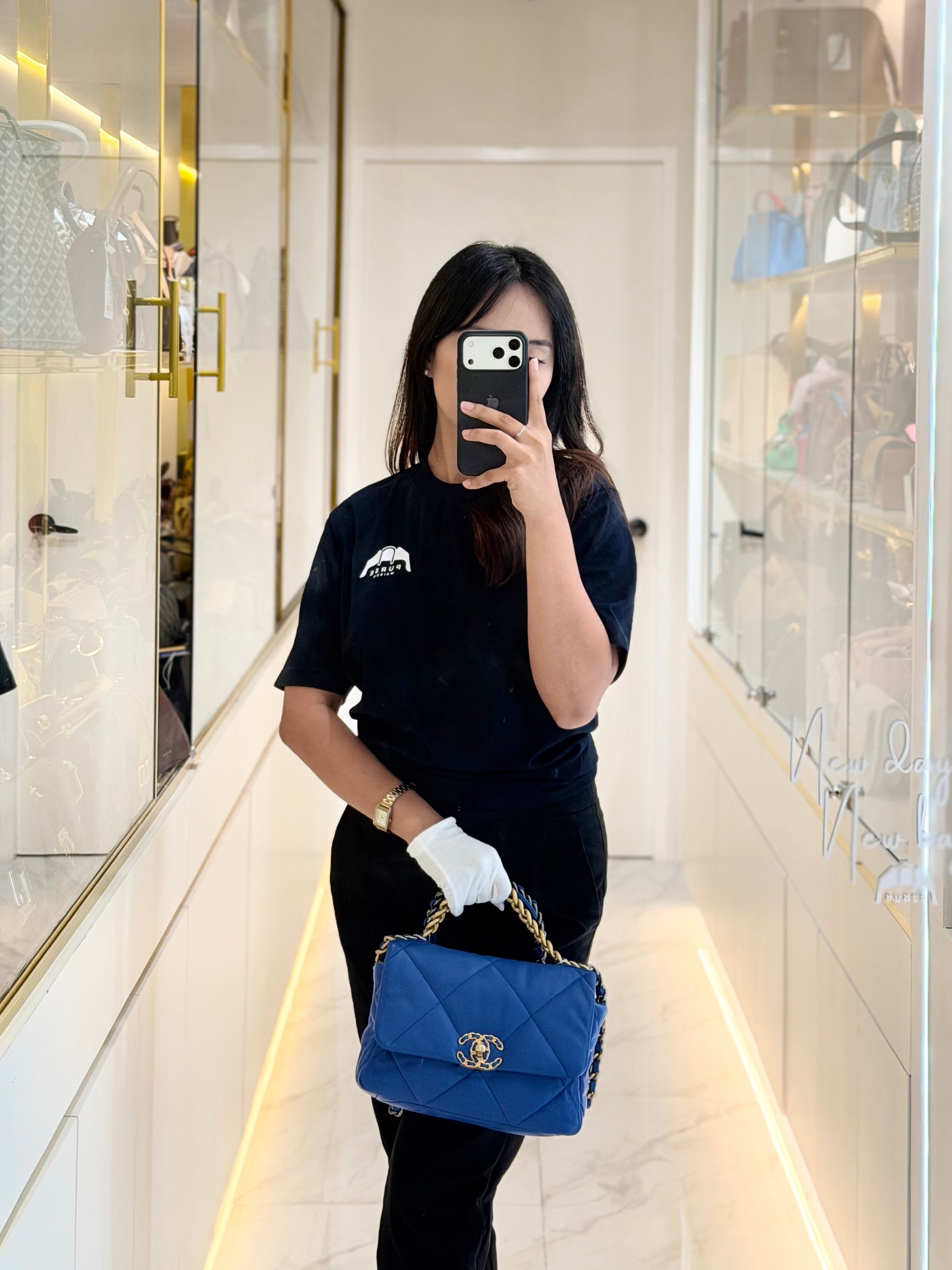 19 Small in Royal Blue Quilted Lambskin Leather and Mixed Hardware (Microchip) | Purse Maison Luxury Bags Shop