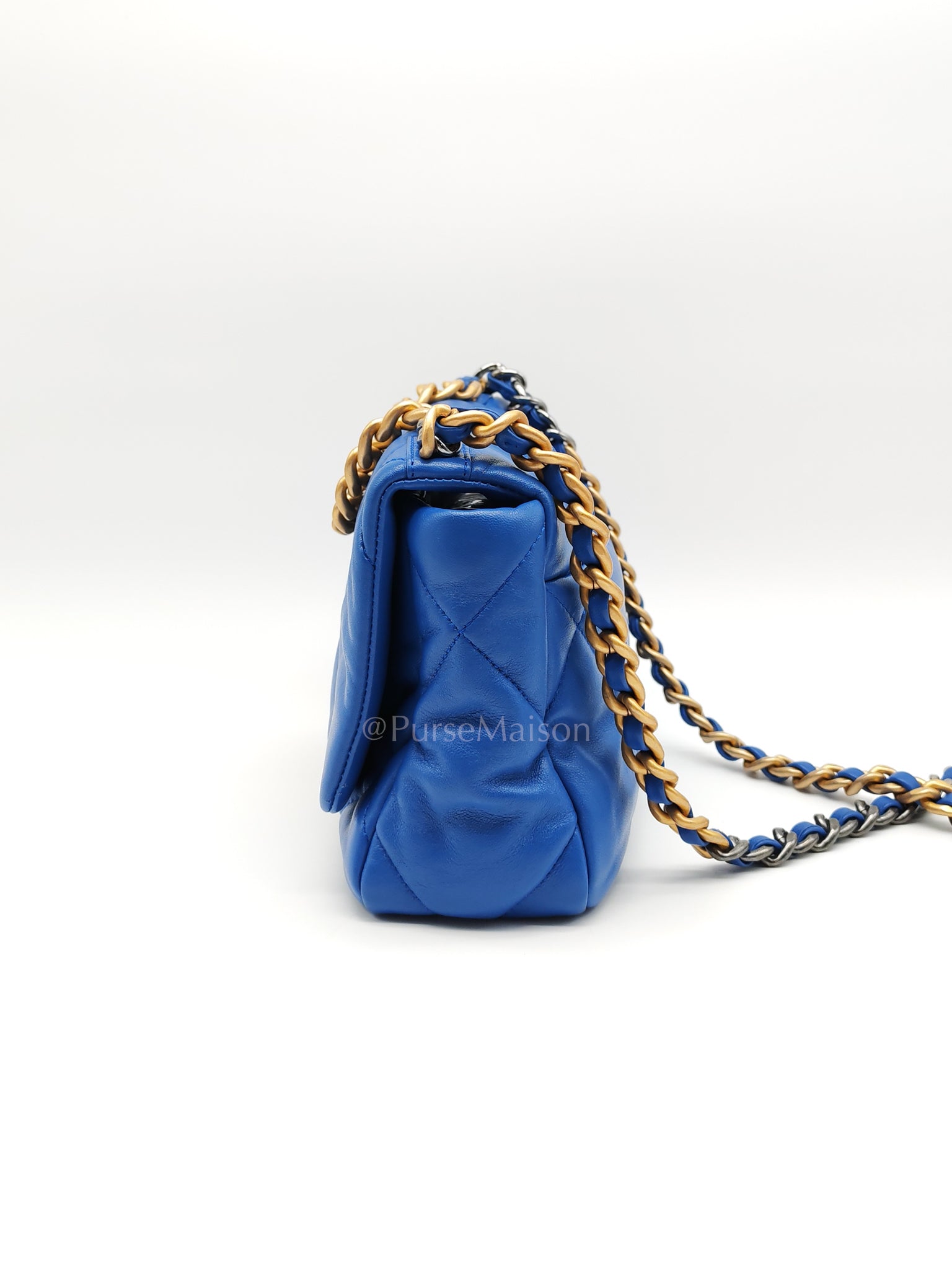 19 Small in Royal Blue Quilted Lambskin Leather and Mixed Hardware (Microchip) | Purse Maison Luxury Bags Shop