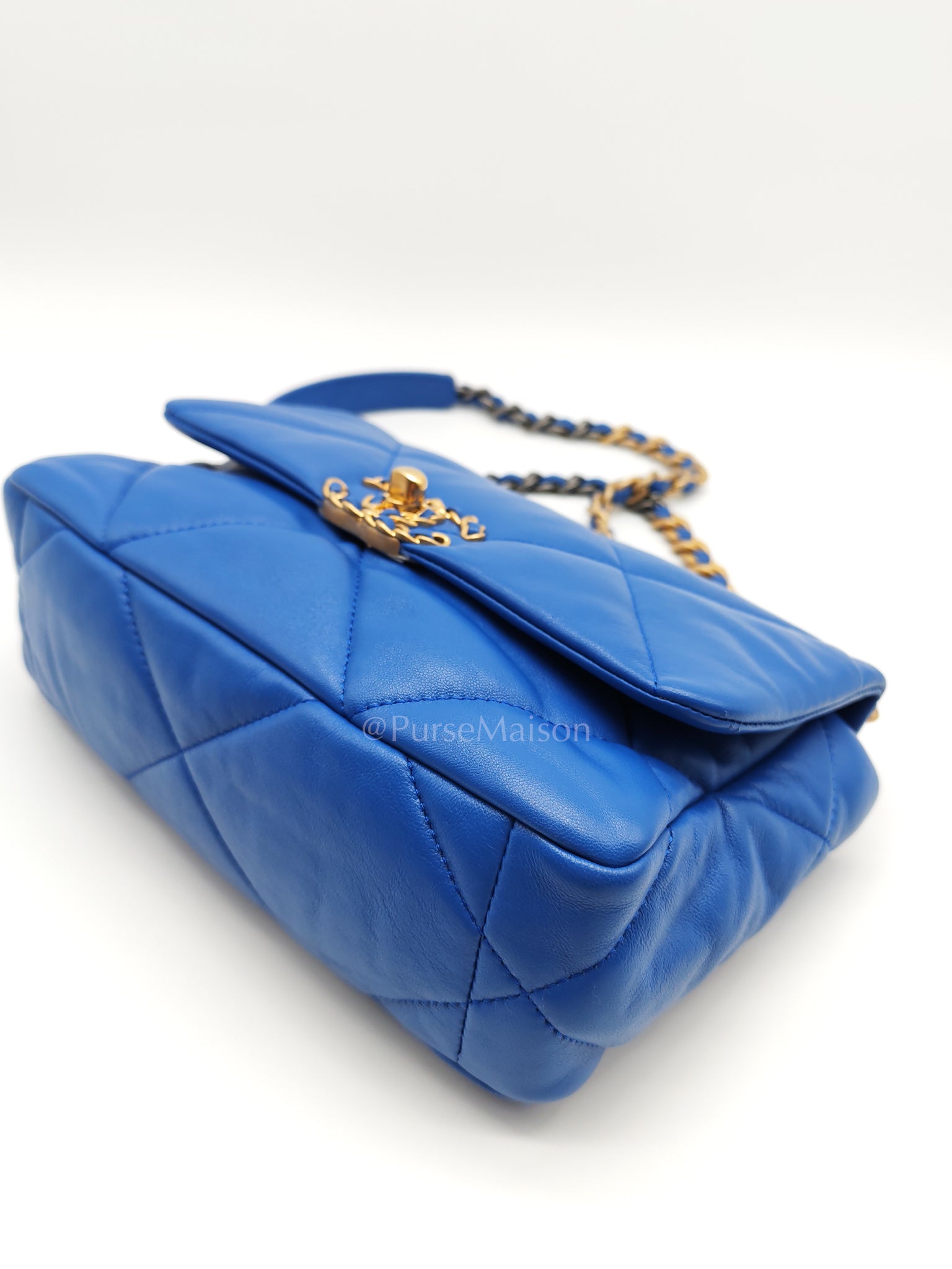 19 Small in Royal Blue Quilted Lambskin Leather and Mixed Hardware (Microchip) | Purse Maison Luxury Bags Shop