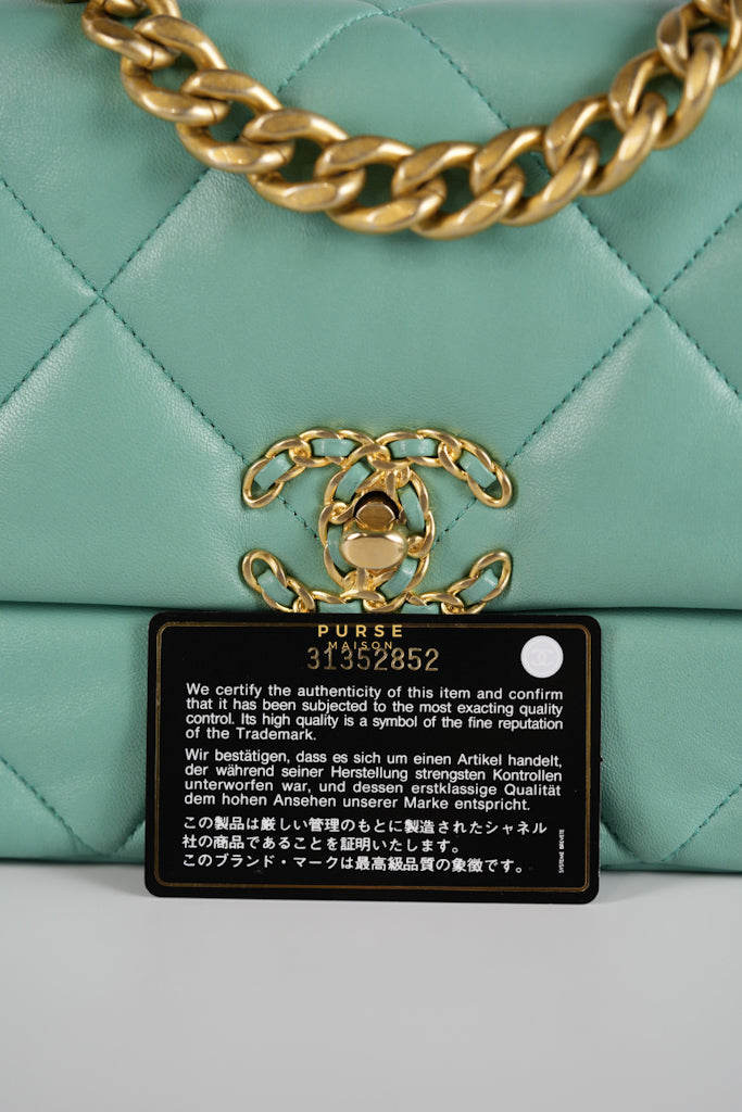 19 Tiffany Blue Lambskin in Gold Hardware Series 31 | Purse Maison Luxury Bags Shop