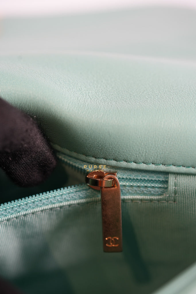 19 Tiffany Blue Lambskin in Gold Hardware Series 31 | Purse Maison Luxury Bags Shop