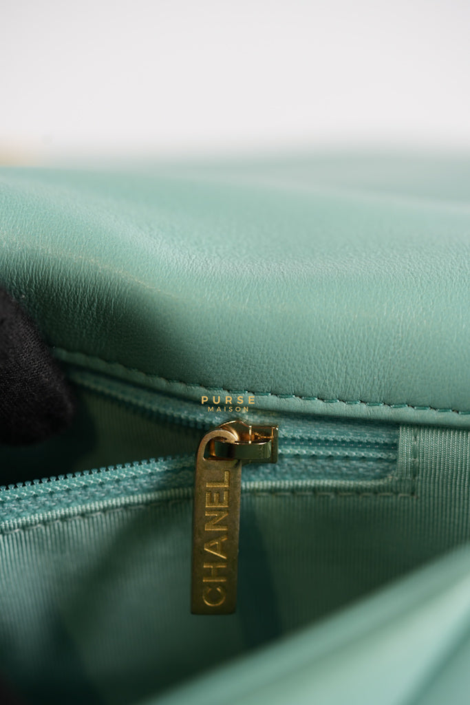 19 Tiffany Blue Lambskin in Gold Hardware Series 31 | Purse Maison Luxury Bags Shop