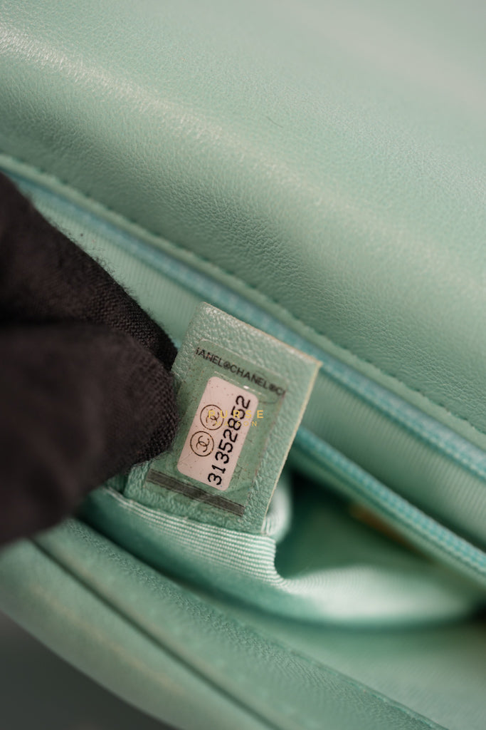 19 Tiffany Blue Lambskin in Gold Hardware Series 31 | Purse Maison Luxury Bags Shop