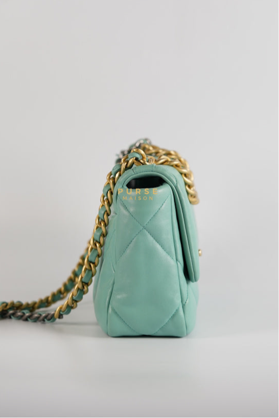 19 Tiffany Blue Lambskin in Gold Hardware Series 31 | Purse Maison Luxury Bags Shop