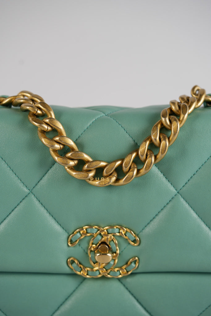 19 Tiffany Blue Lambskin in Gold Hardware Series 31 | Purse Maison Luxury Bags Shop