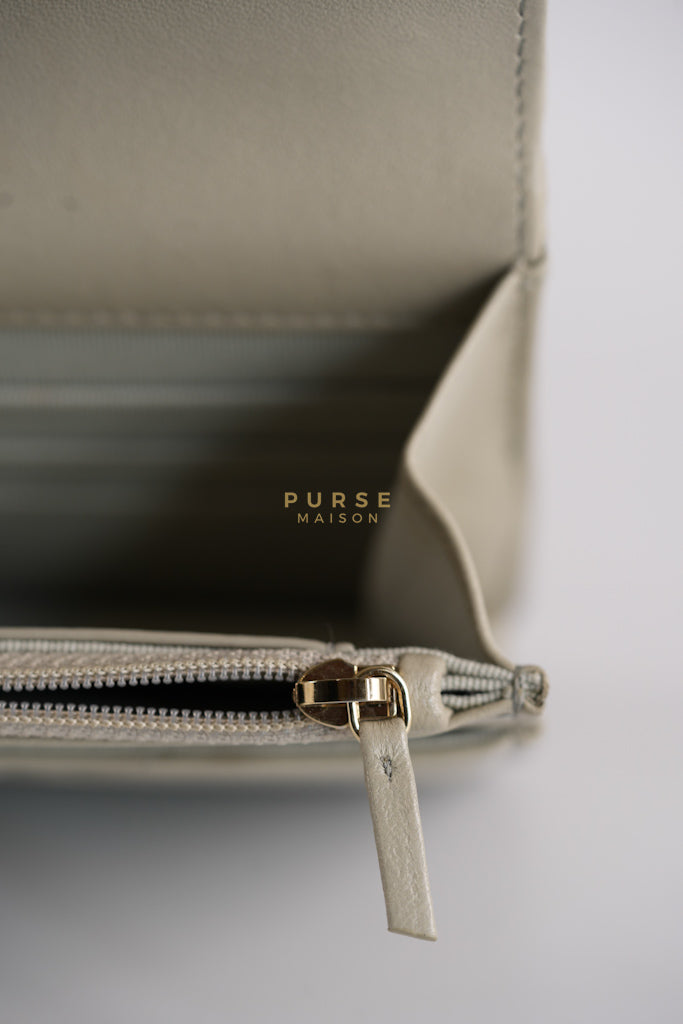 19 Wallet on Chain Light Gray in Mixed Hardware (Microchip) | Purse Maison Luxury Bags Shop