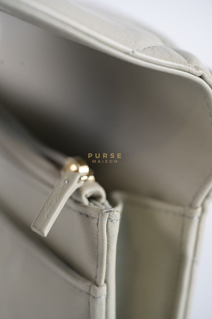 19 Wallet on Chain Light Gray in Mixed Hardware (Microchip) | Purse Maison Luxury Bags Shop