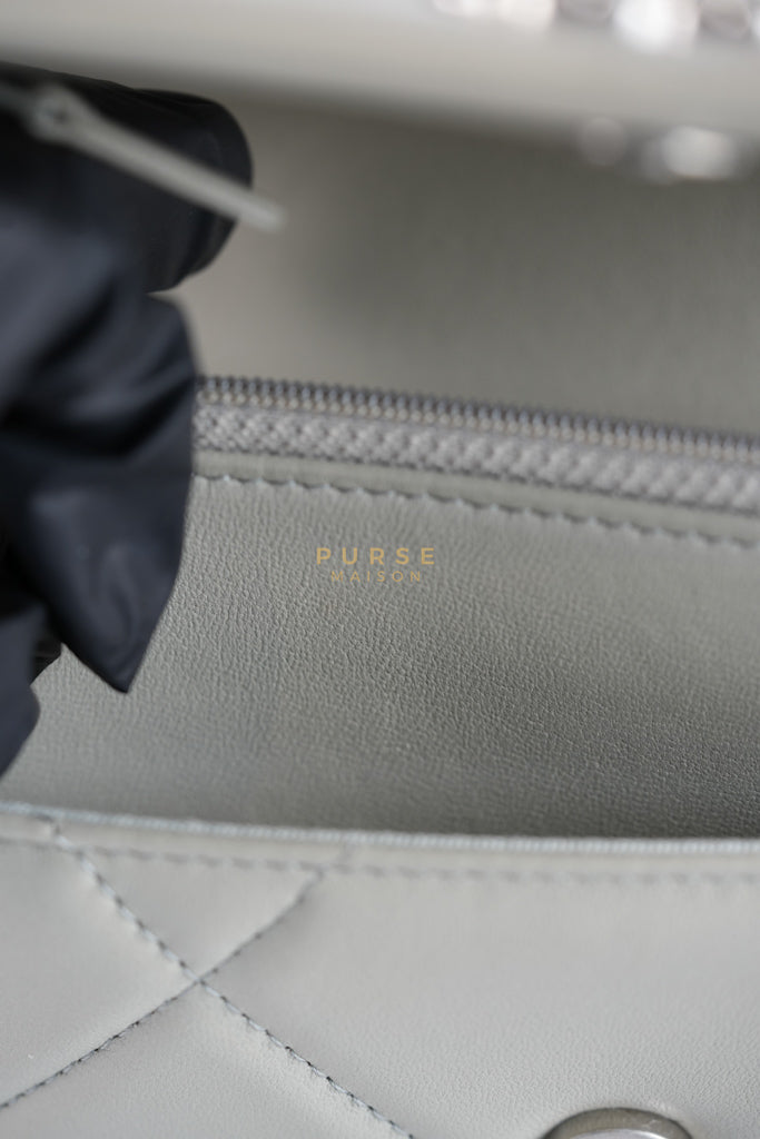 19 Wallet on Chain Light Gray in Mixed Hardware (Microchip) | Purse Maison Luxury Bags Shop