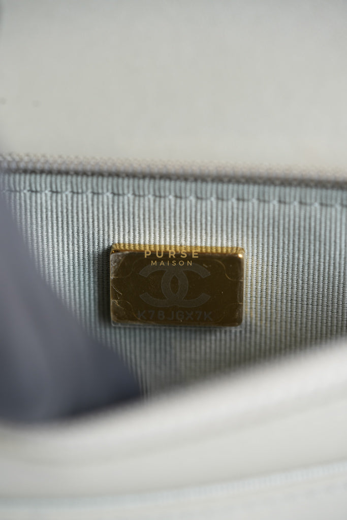 19 Wallet on Chain Light Gray in Mixed Hardware (Microchip) | Purse Maison Luxury Bags Shop