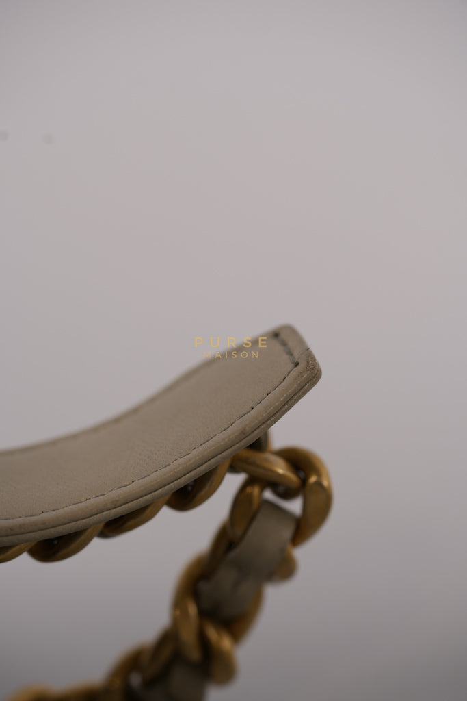 19 Wallet on Chain Light Gray in Mixed Hardware (Microchip) | Purse Maison Luxury Bags Shop