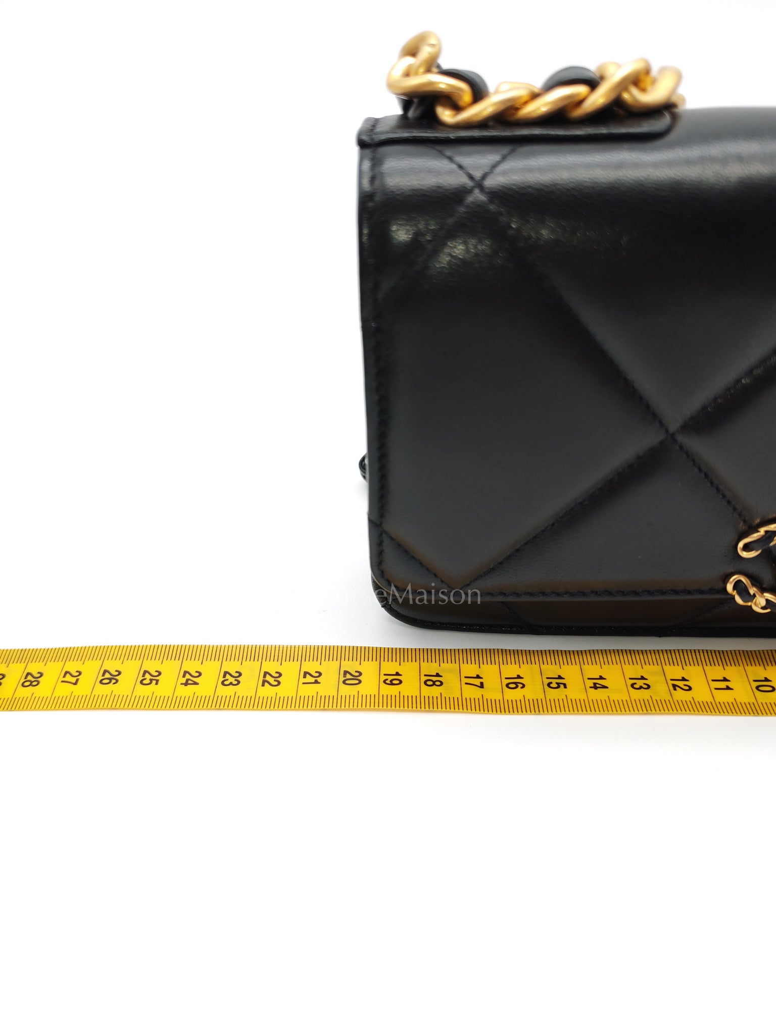 19 Wallet on Chain (WOC) in Black Lambskin Mix Hardware Microchip | Purse Maison Luxury Bags Shop