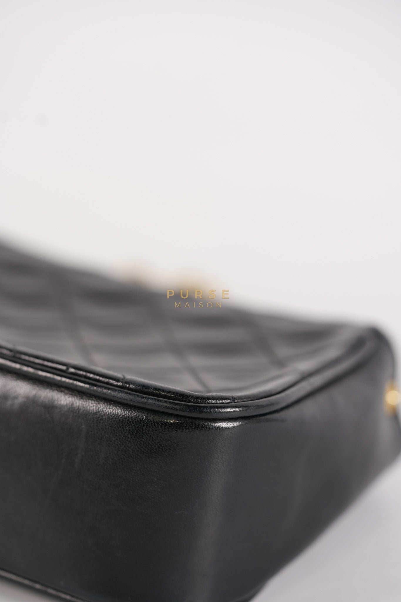 1992 Diamond Mini Bag in Black Quilted Lambskin Leather & Gold Hardware Series 23 | Purse Maison Luxury Bags Shop