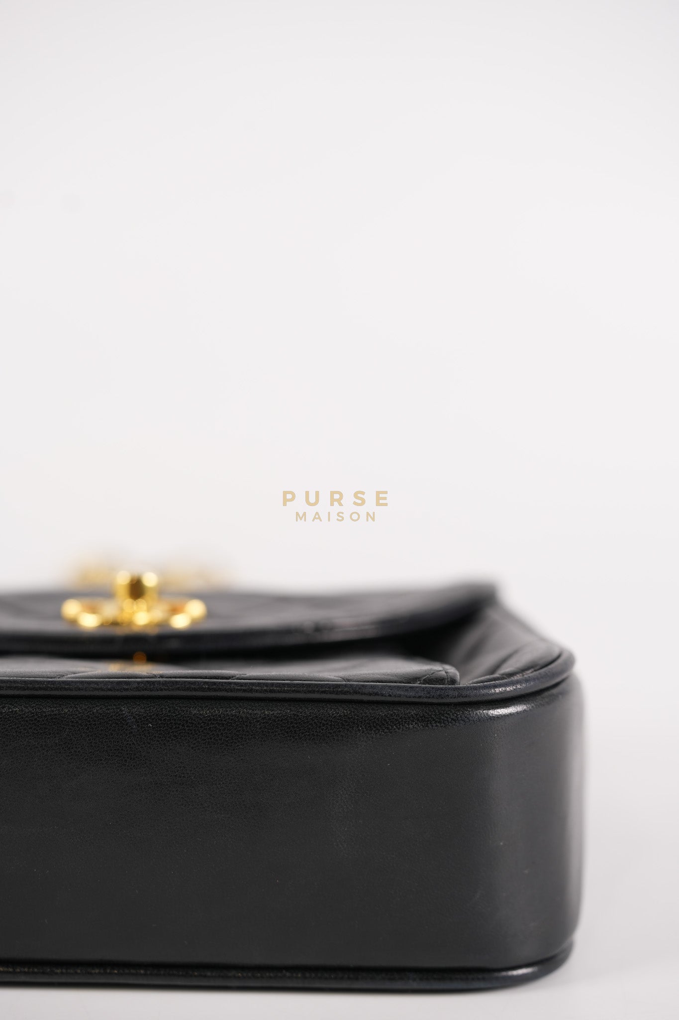 1992 Diamond Mini Bag in Black Quilted Lambskin Leather & Gold Hardware Series 23 | Purse Maison Luxury Bags Shop