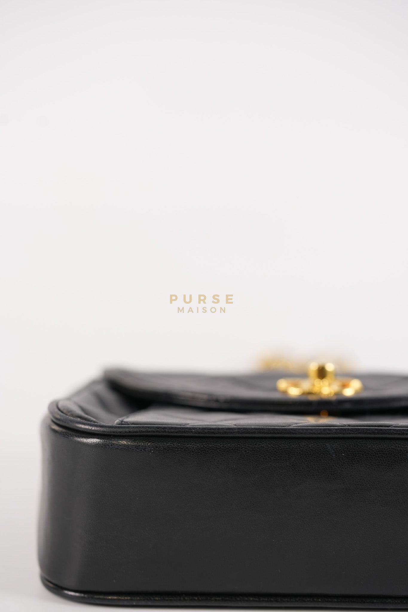 1992 Diamond Mini Bag in Black Quilted Lambskin Leather & Gold Hardware Series 23 | Purse Maison Luxury Bags Shop