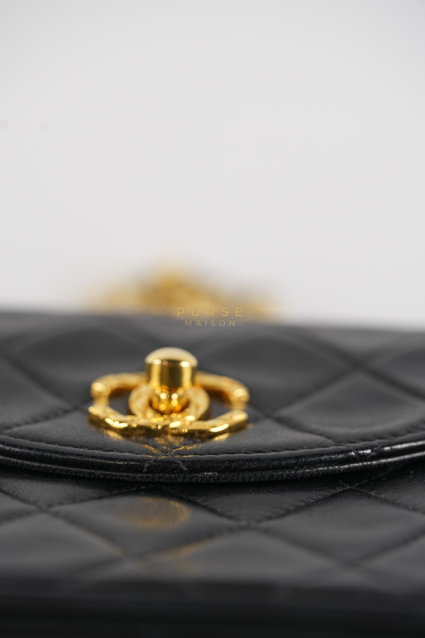 1992 Diamond Mini Bag in Black Quilted Lambskin Leather & Gold Hardware Series 23 | Purse Maison Luxury Bags Shop