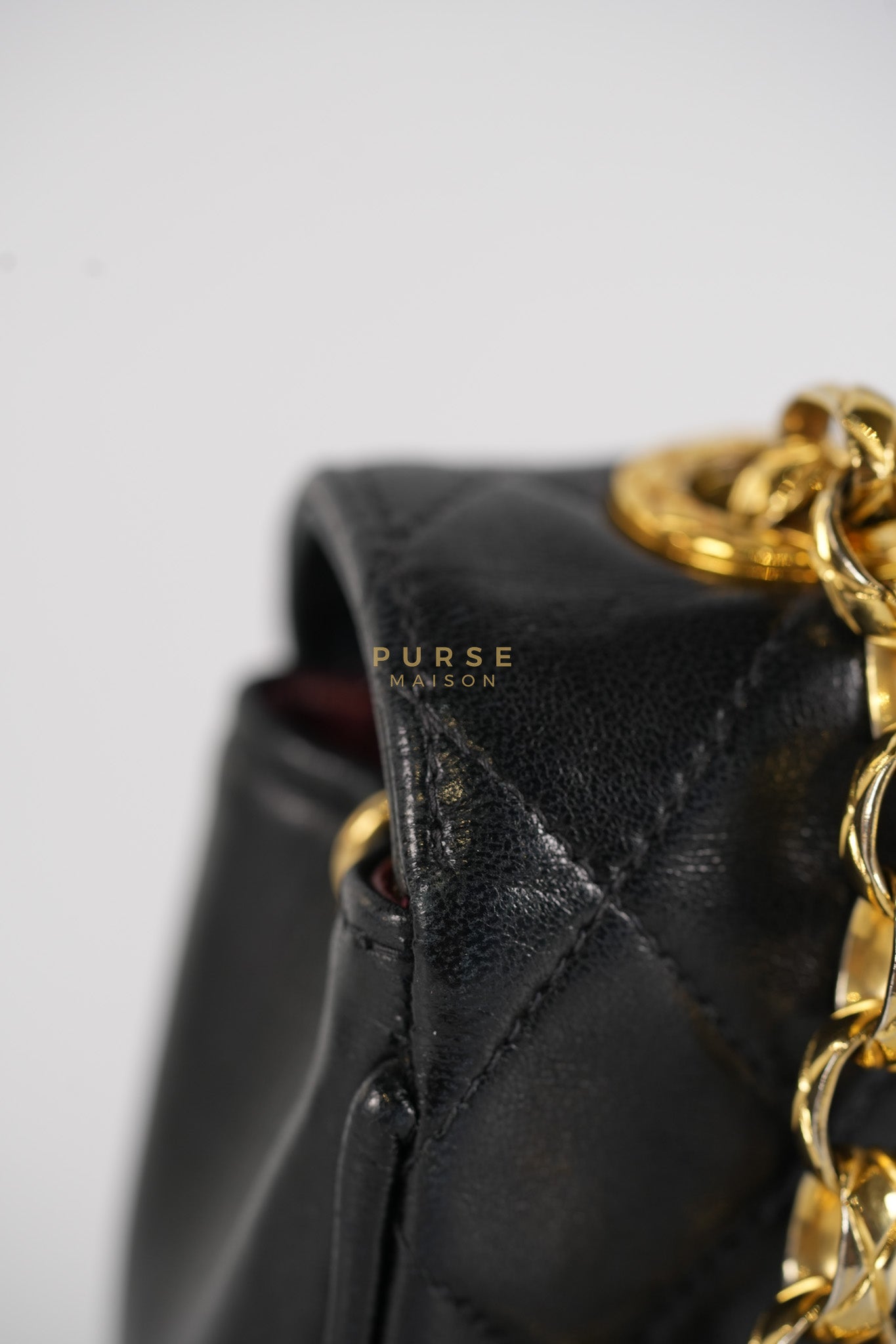 1992 Diamond Mini Bag in Black Quilted Lambskin Leather & Gold Hardware Series 23 | Purse Maison Luxury Bags Shop