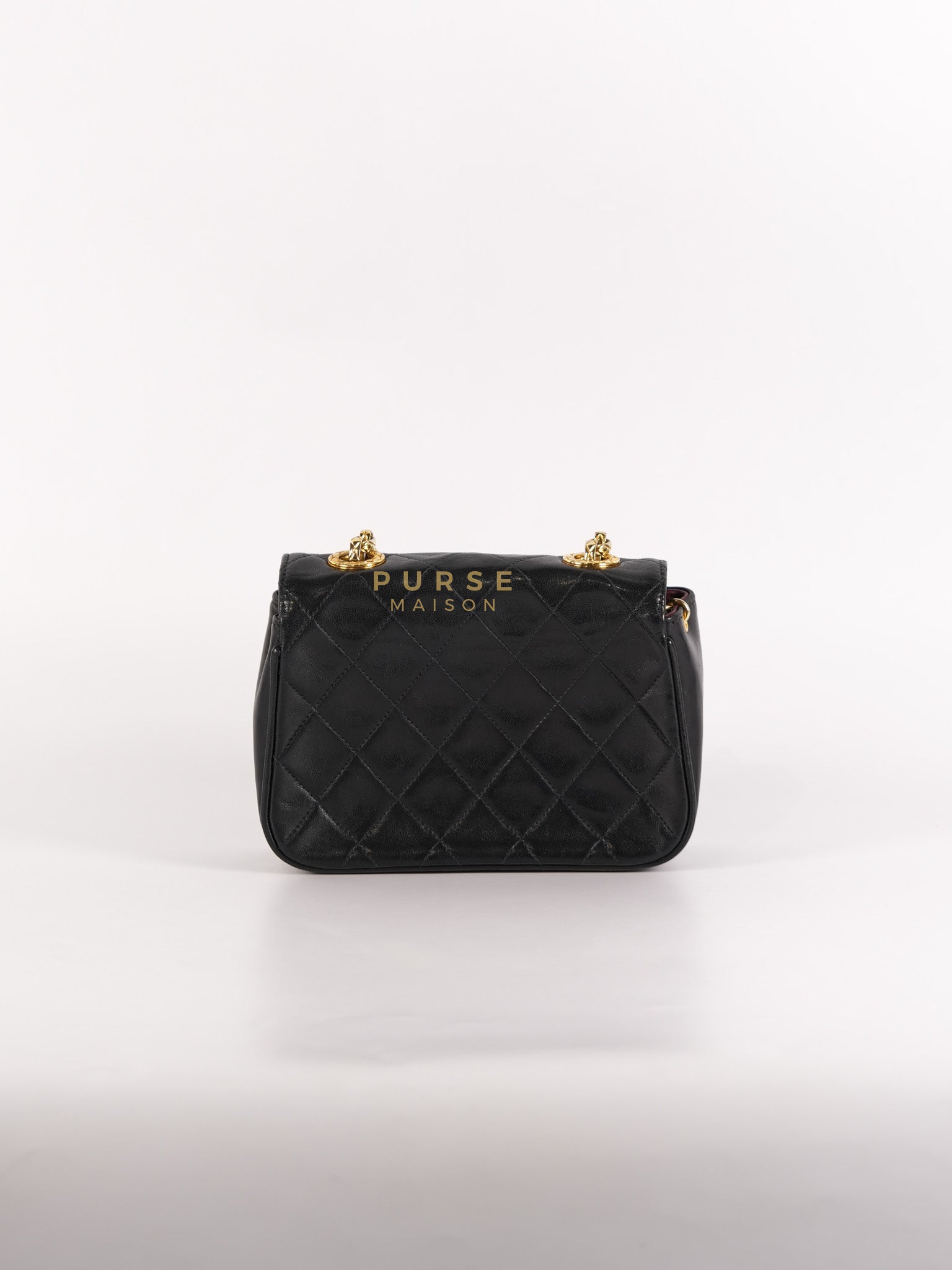 1992 Diamond Mini Bag in Black Quilted Lambskin Leather & Gold Hardware Series 23 | Purse Maison Luxury Bags Shop