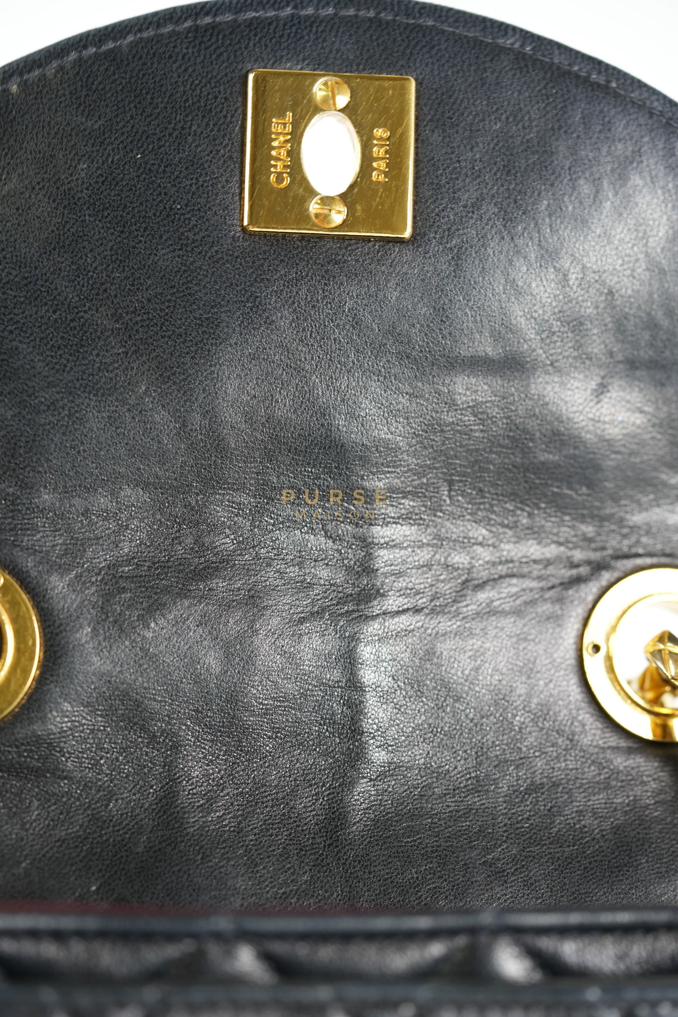 1992 Diamond Mini Bag in Black Quilted Lambskin Leather & Gold Hardware Series 23 | Purse Maison Luxury Bags Shop