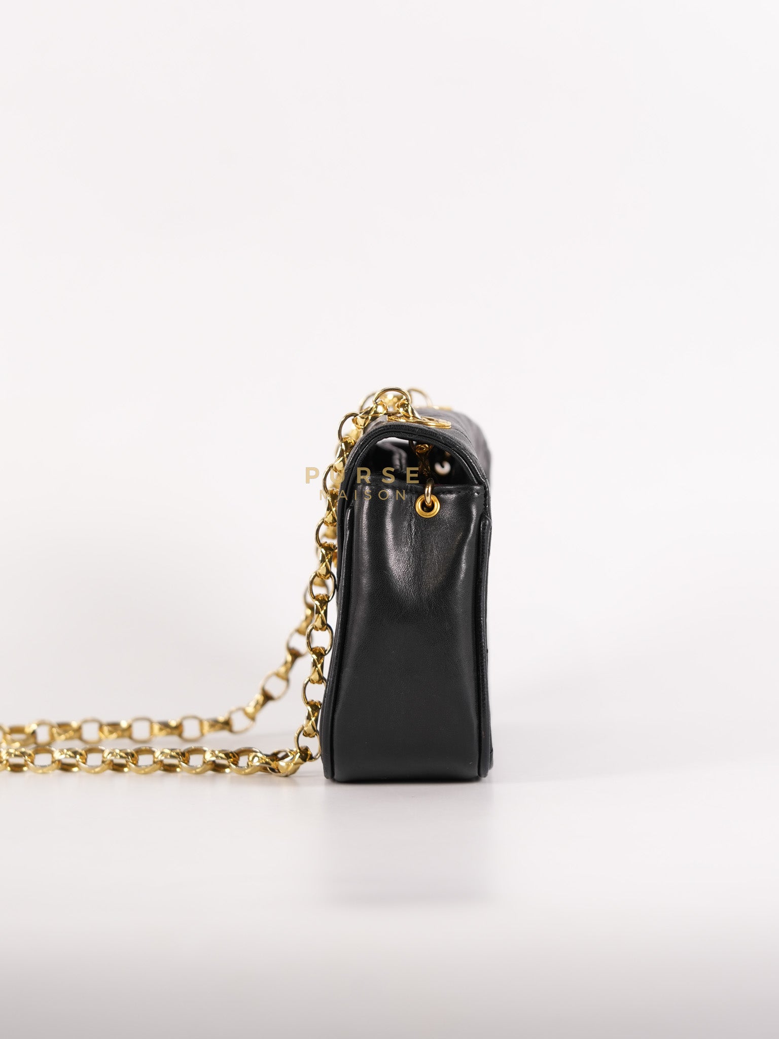 1992 Diamond Mini Bag in Black Quilted Lambskin Leather & Gold Hardware Series 23 | Purse Maison Luxury Bags Shop