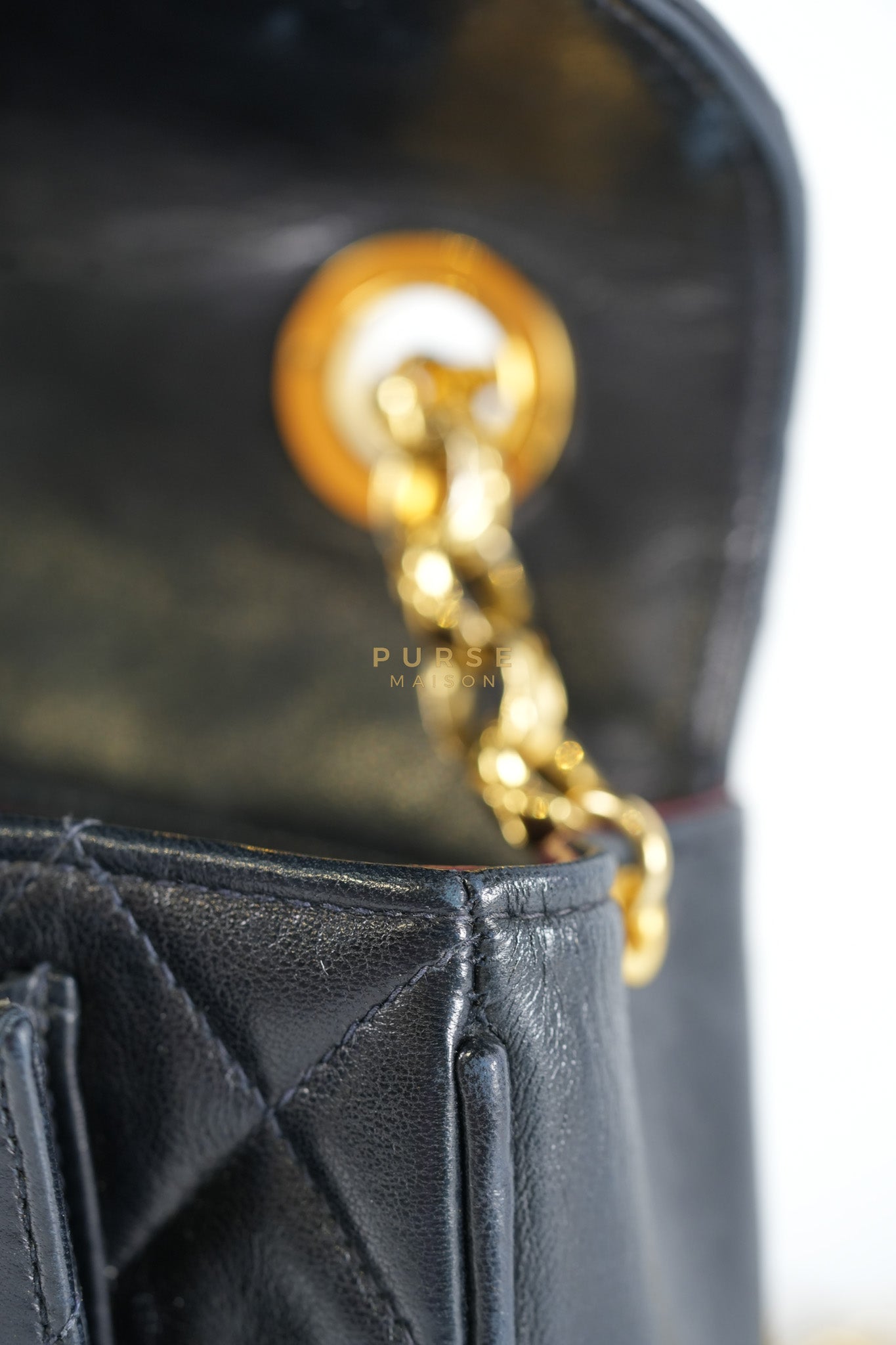 1992 Diamond Mini Bag in Black Quilted Lambskin Leather & Gold Hardware Series 23 | Purse Maison Luxury Bags Shop