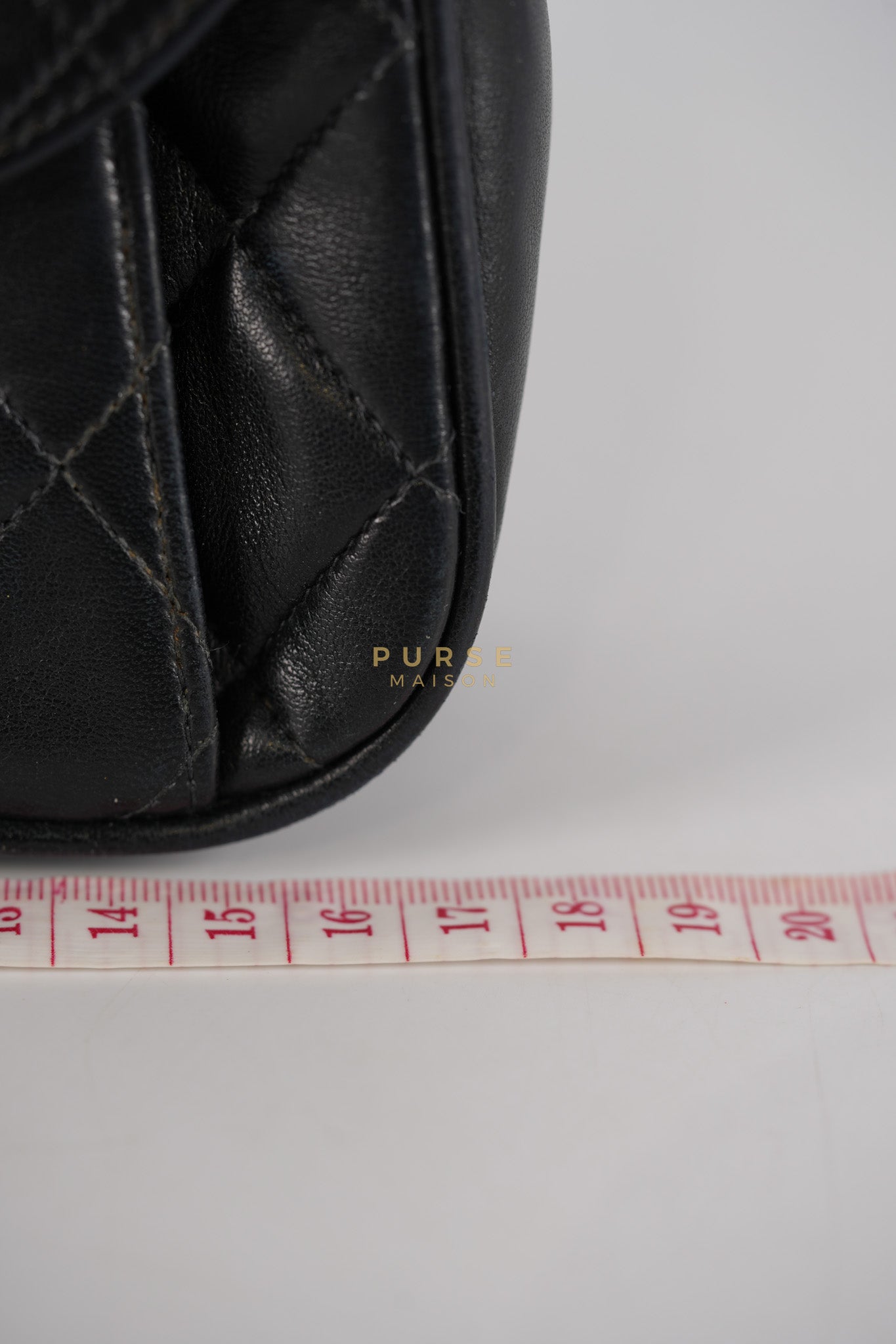 1992 Diamond Mini Bag in Black Quilted Lambskin Leather & Gold Hardware Series 23 | Purse Maison Luxury Bags Shop