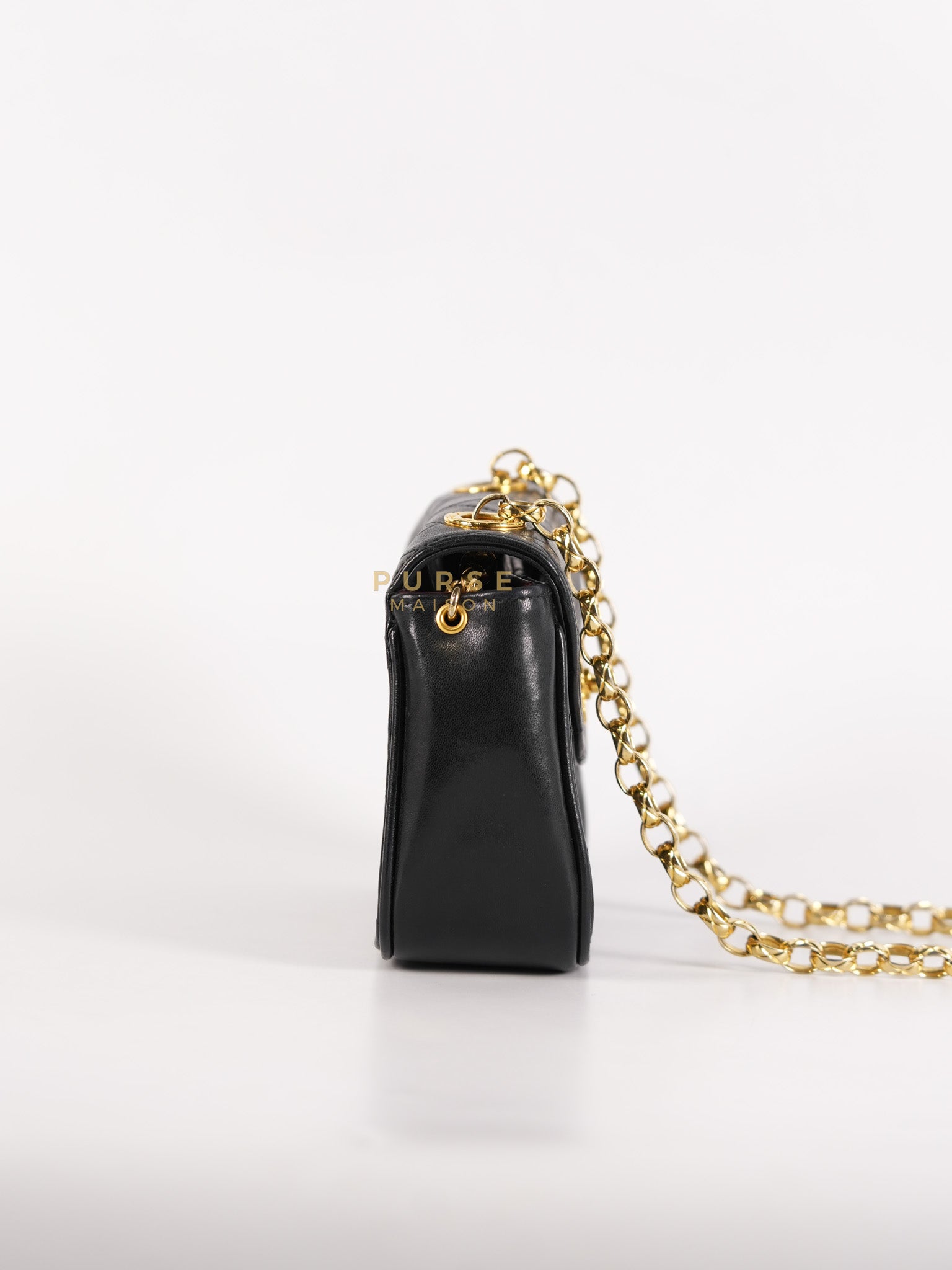 1992 Diamond Mini Bag in Black Quilted Lambskin Leather & Gold Hardware Series 23 | Purse Maison Luxury Bags Shop