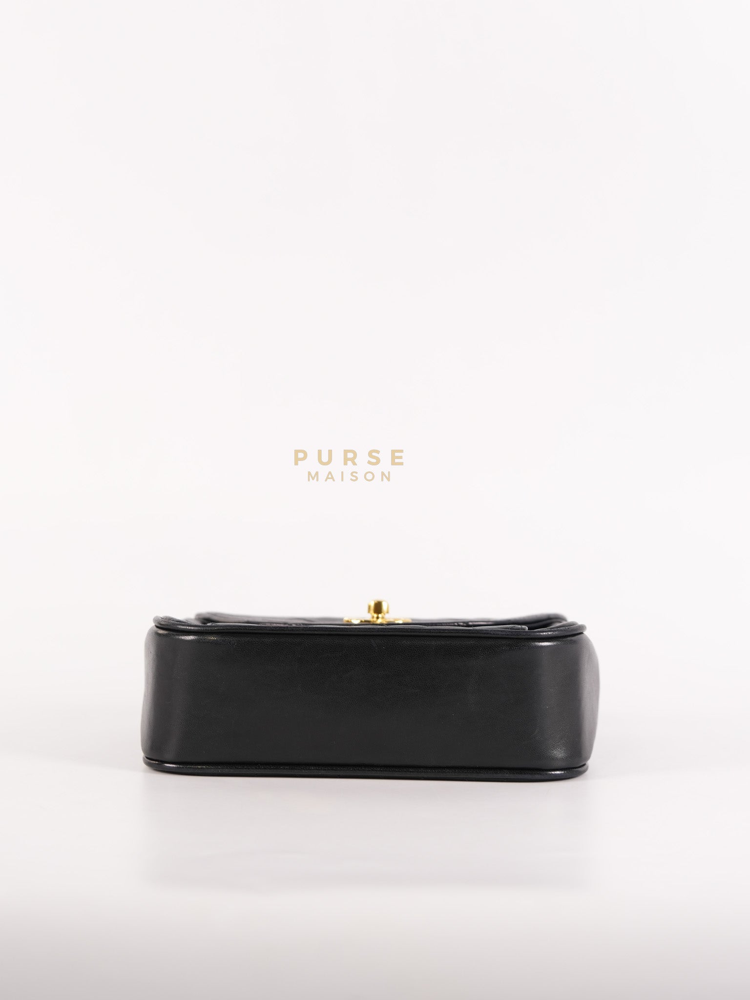 1992 Diamond Mini Bag in Black Quilted Lambskin Leather & Gold Hardware Series 23 | Purse Maison Luxury Bags Shop