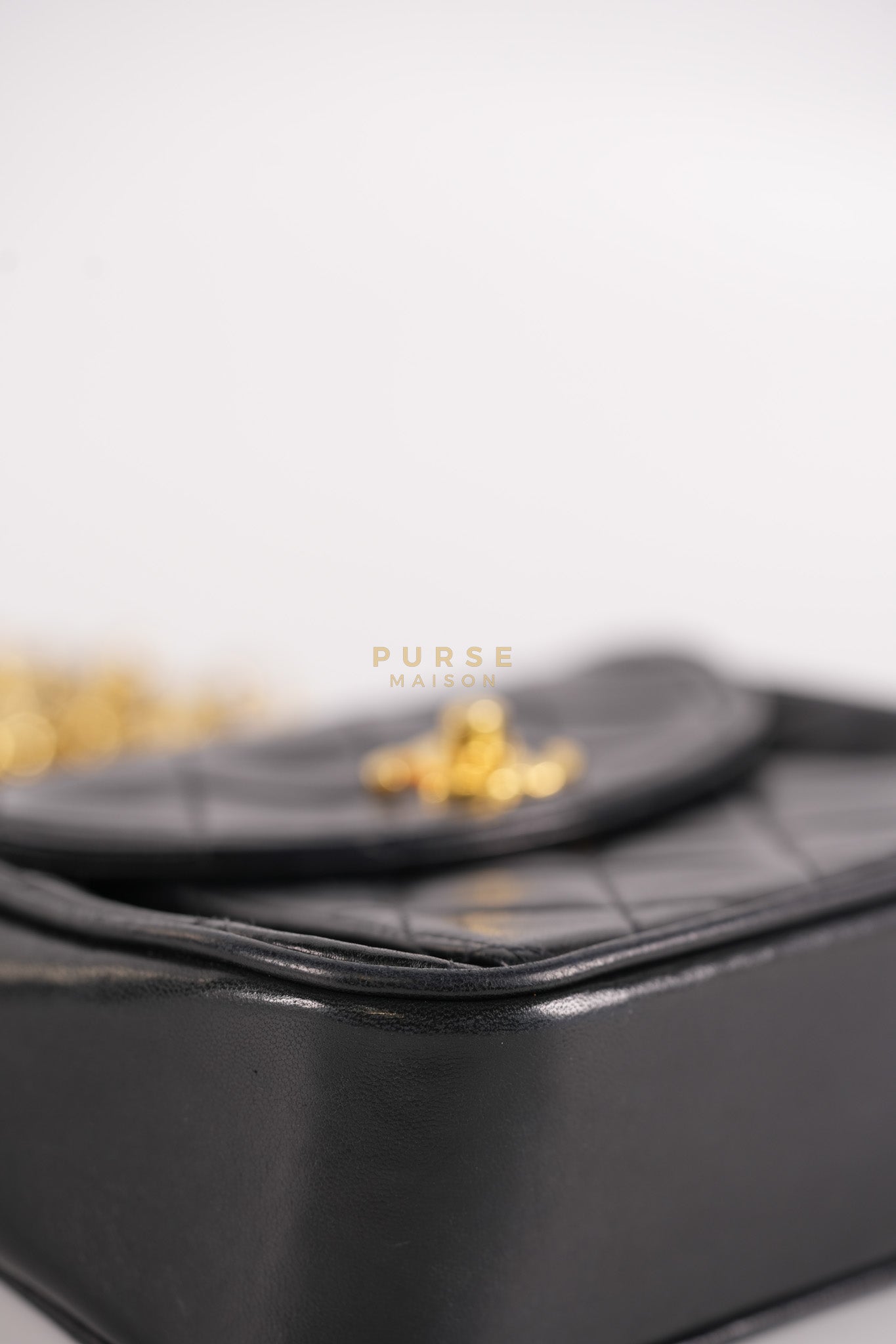 1992 Diamond Mini Bag in Black Quilted Lambskin Leather & Gold Hardware Series 23 | Purse Maison Luxury Bags Shop