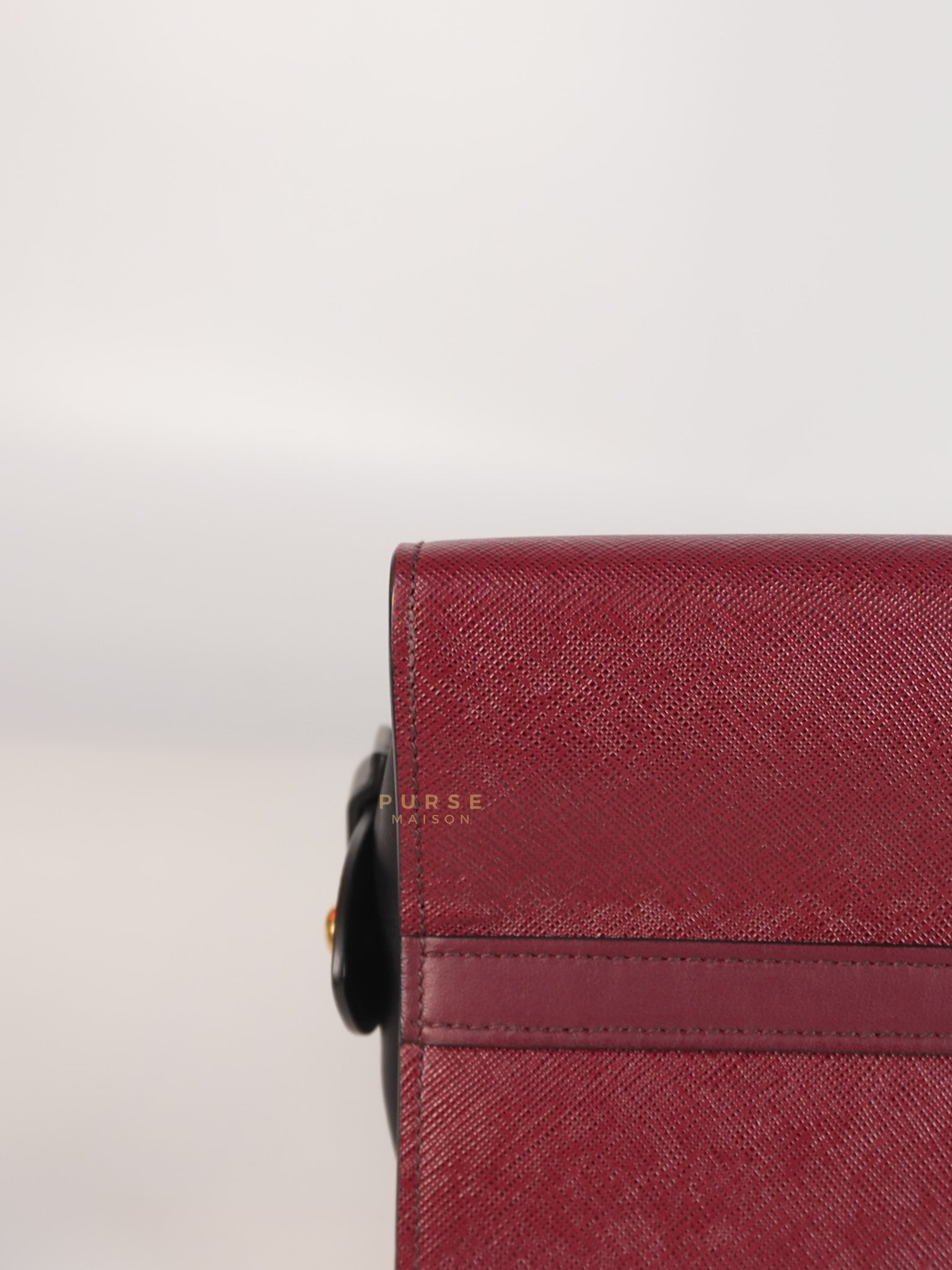 1BA046 City Esplanade Medium Bicolor (Cerise/Nero) Saffiano Tote Bag | Purse Maison Luxury Bags Shop